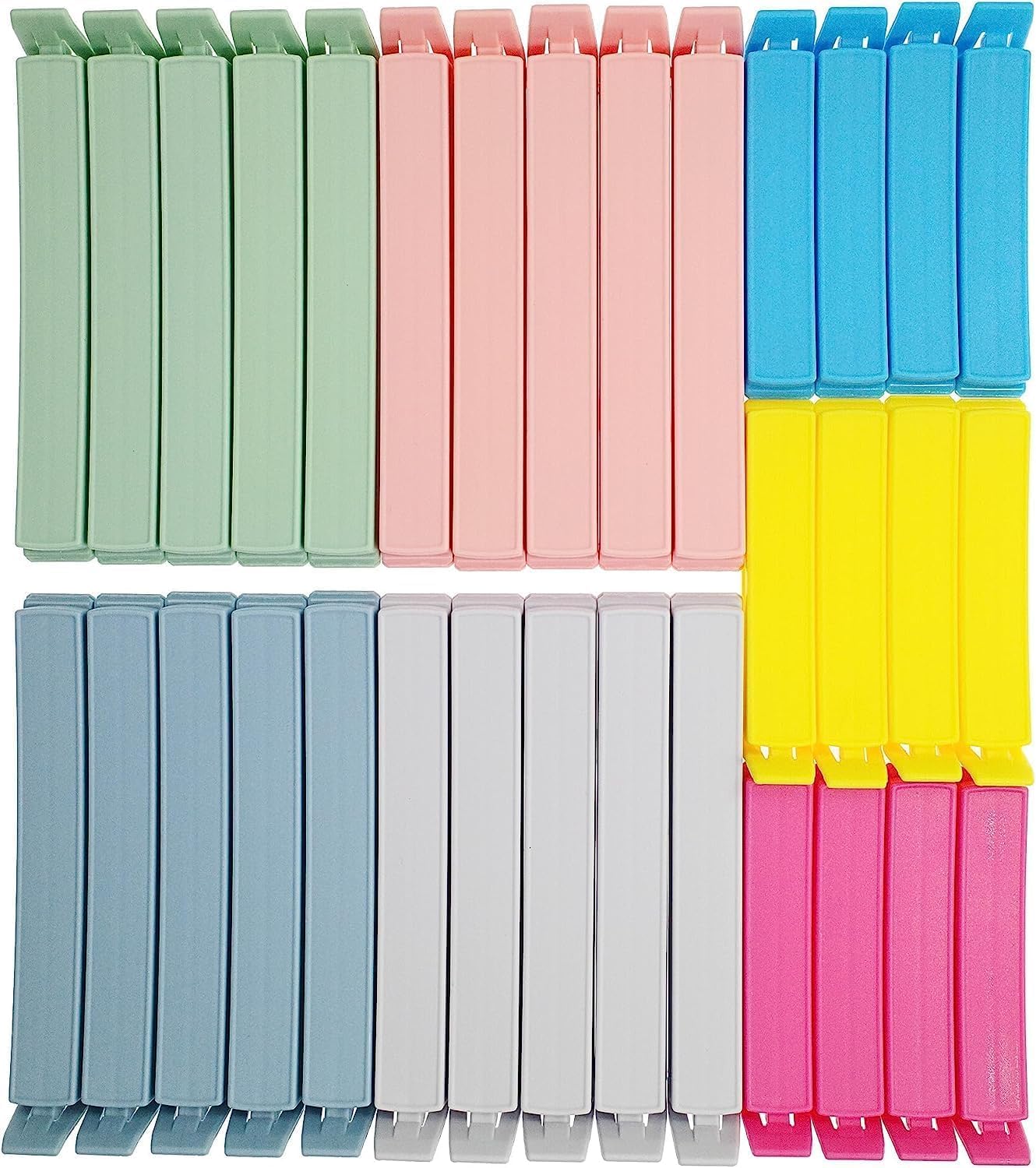 Yarall 32 STÜCK Plastik-Chip-Clips für Lebensmittelverpackungen, gebogene Verschlussclips für Lebensmittel, Küche und Haushalt, 2 Größen (10,9 cm x 20, 7,9 cm x 12)