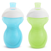 Munchkin Click Lock Bite Proof Sippy Cup, 9 Ounce,2 Count (Pack of 1), Plastic, Blue/Green