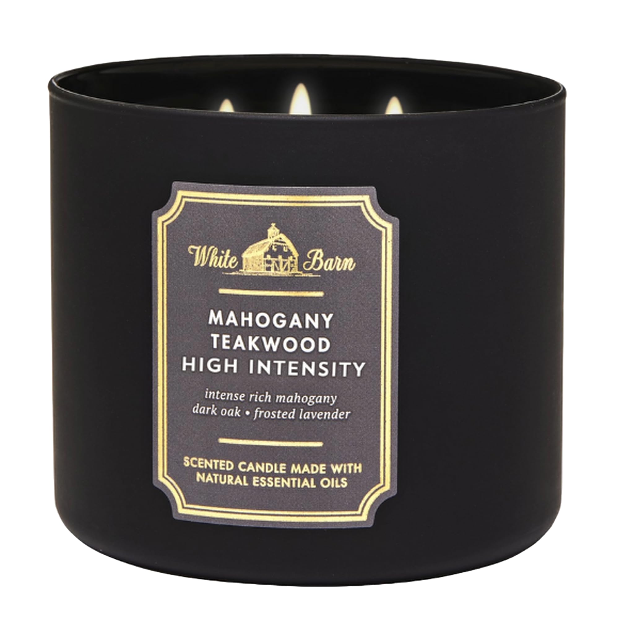 Bath & Body Works White Barn 3-Docht-Kerze in Mahogany Teakwood High Intensity, Duftkerze