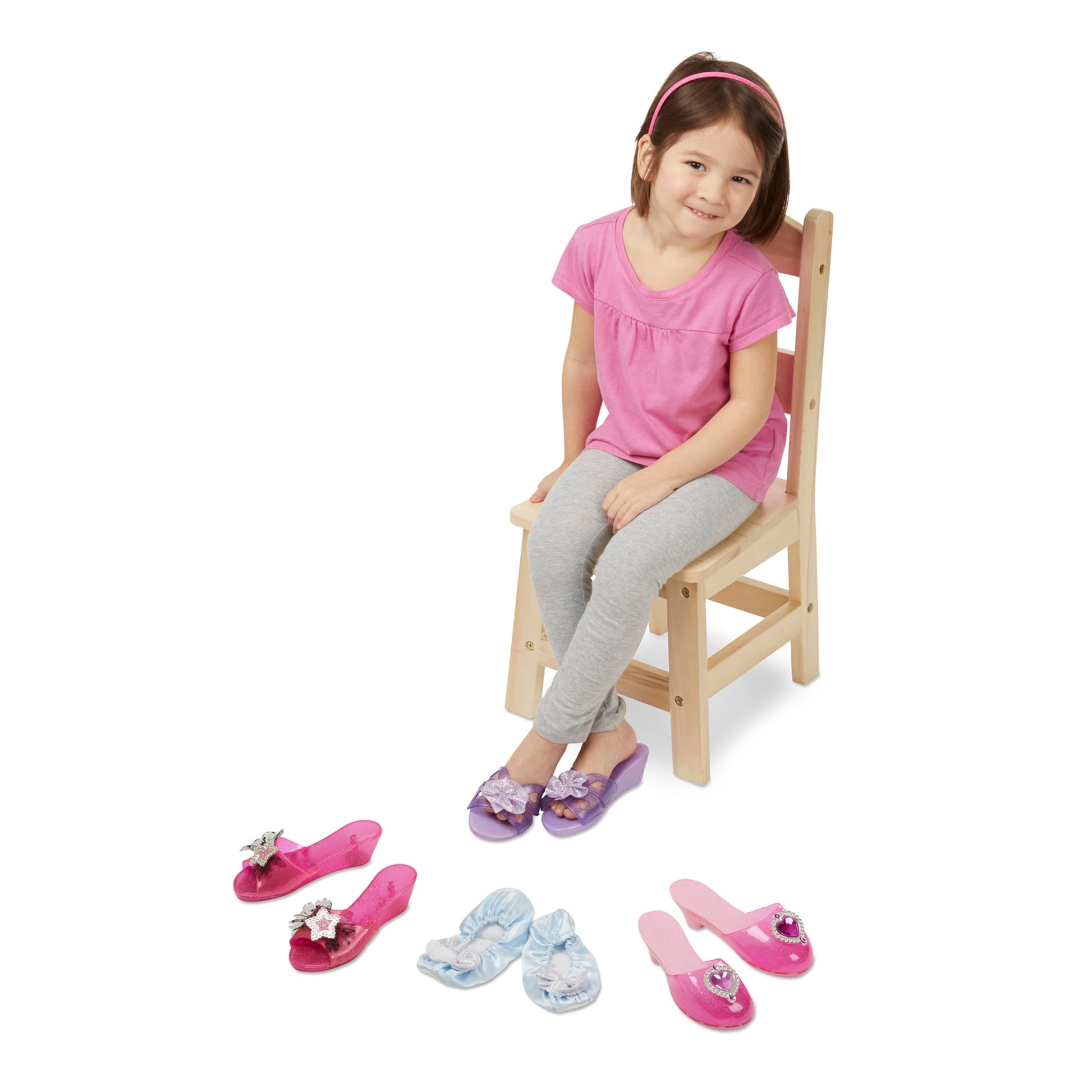 Melissa & Doug Dress-Up Shoes Set for Kids (4 Pairs) – Step In Style! High-Heeled Role Play Shoes – Pretend Play Costume Accessories for Toddlers & Preschool Ages 3+