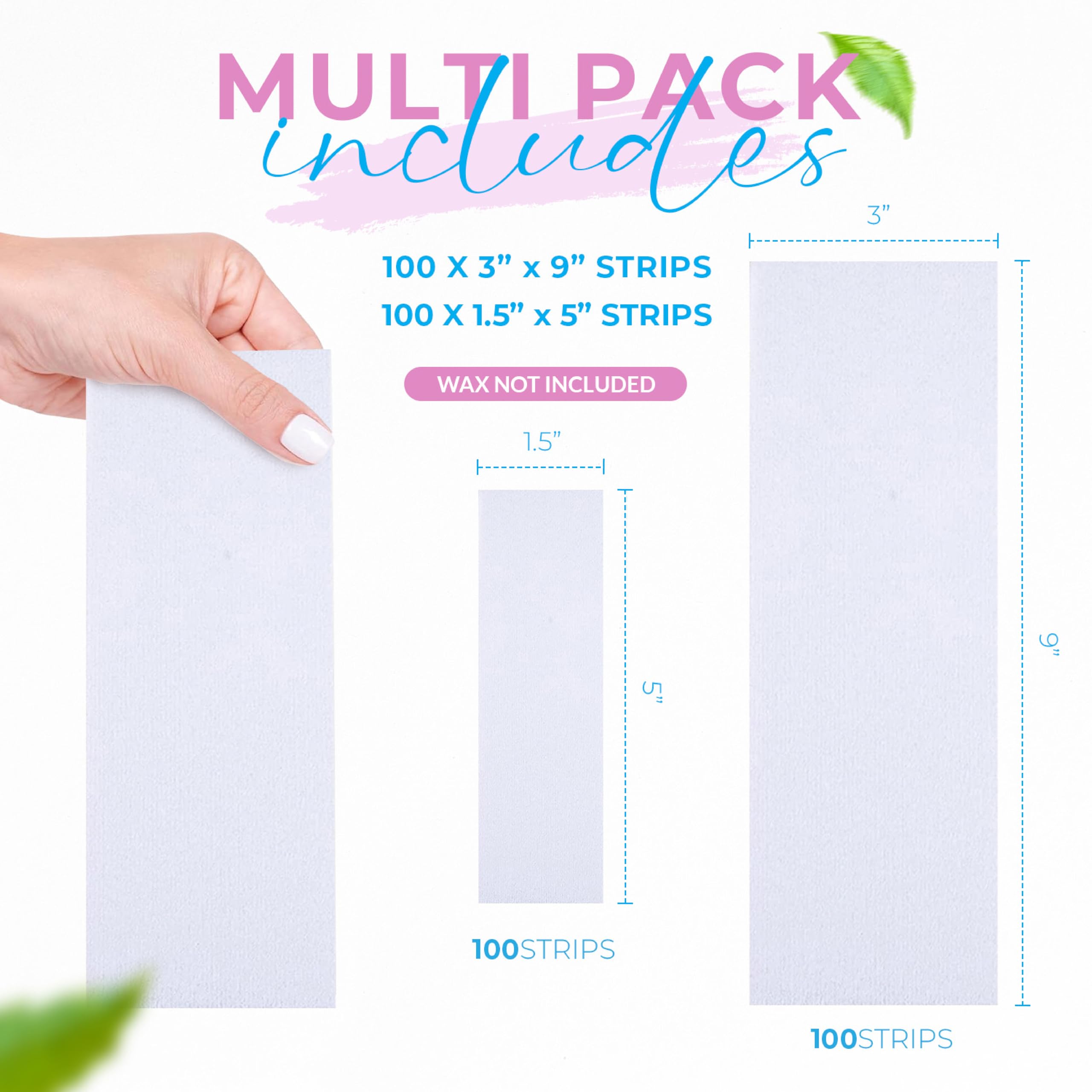 Tifara Beauty Non Woven Body and Facial Wax Strips Multi Size Pack (200)