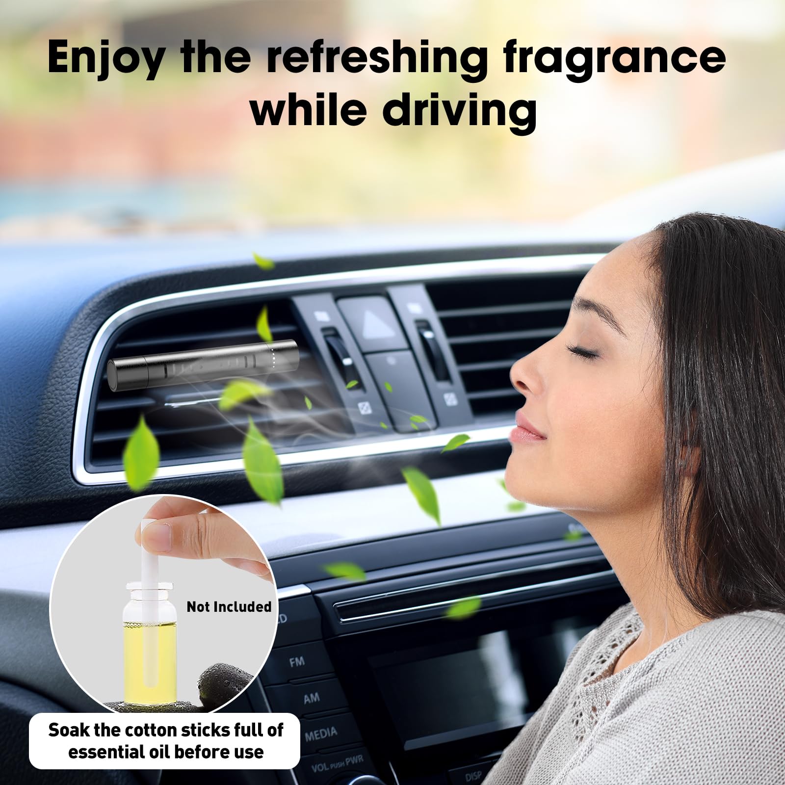 EORRZZY 2 Packs Custom Car Air Freshener Diffuser Vent Clips for Car Decoration Accessories with 12 Refill Sticks for Cars, Office, Kitchen, Bathroom, Pet Houses