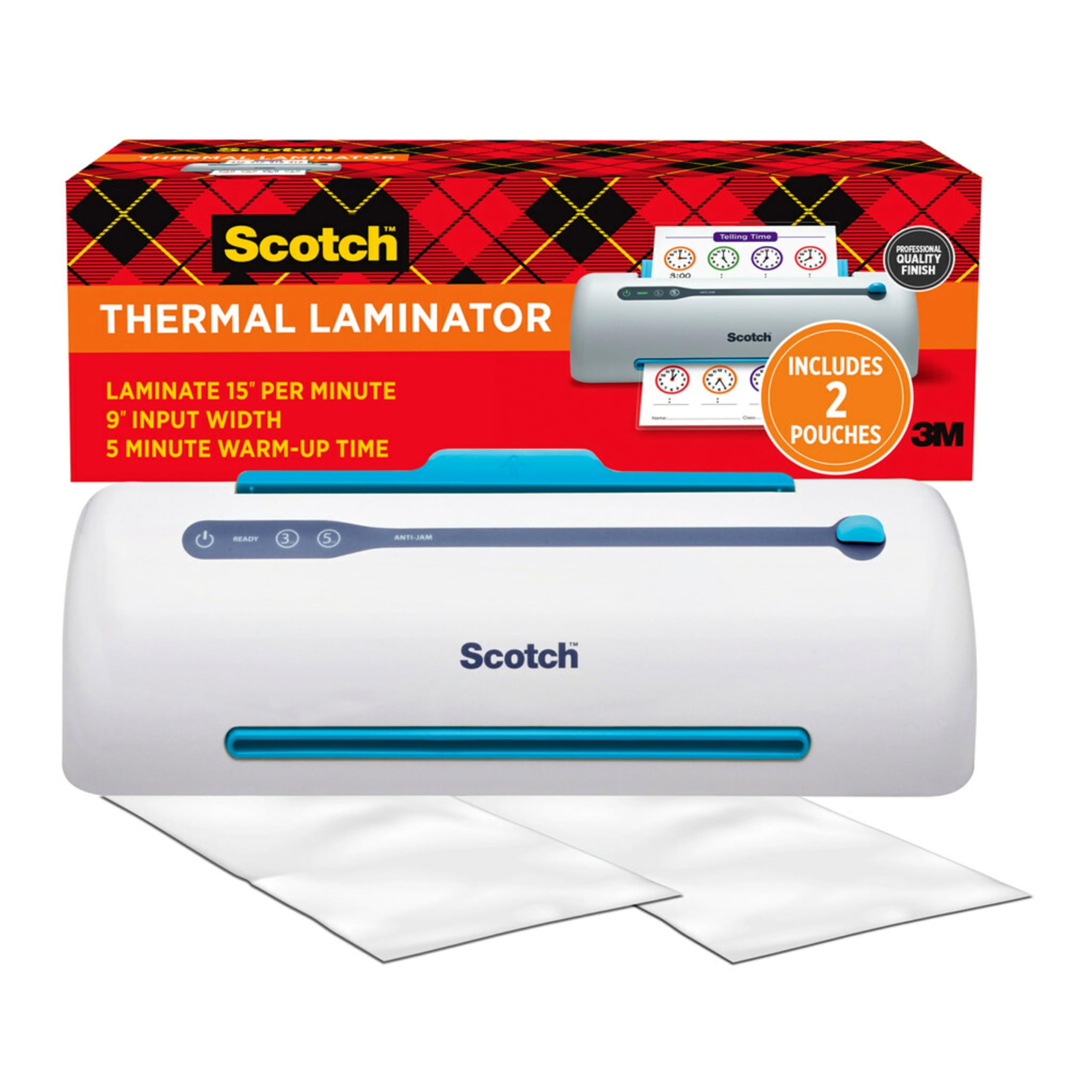 Scotch Brand PRO Thermal Laminator, Never Jam Technology Automatically Prevents Misfed Items, 2 Roller System, 9 inch (TL906)