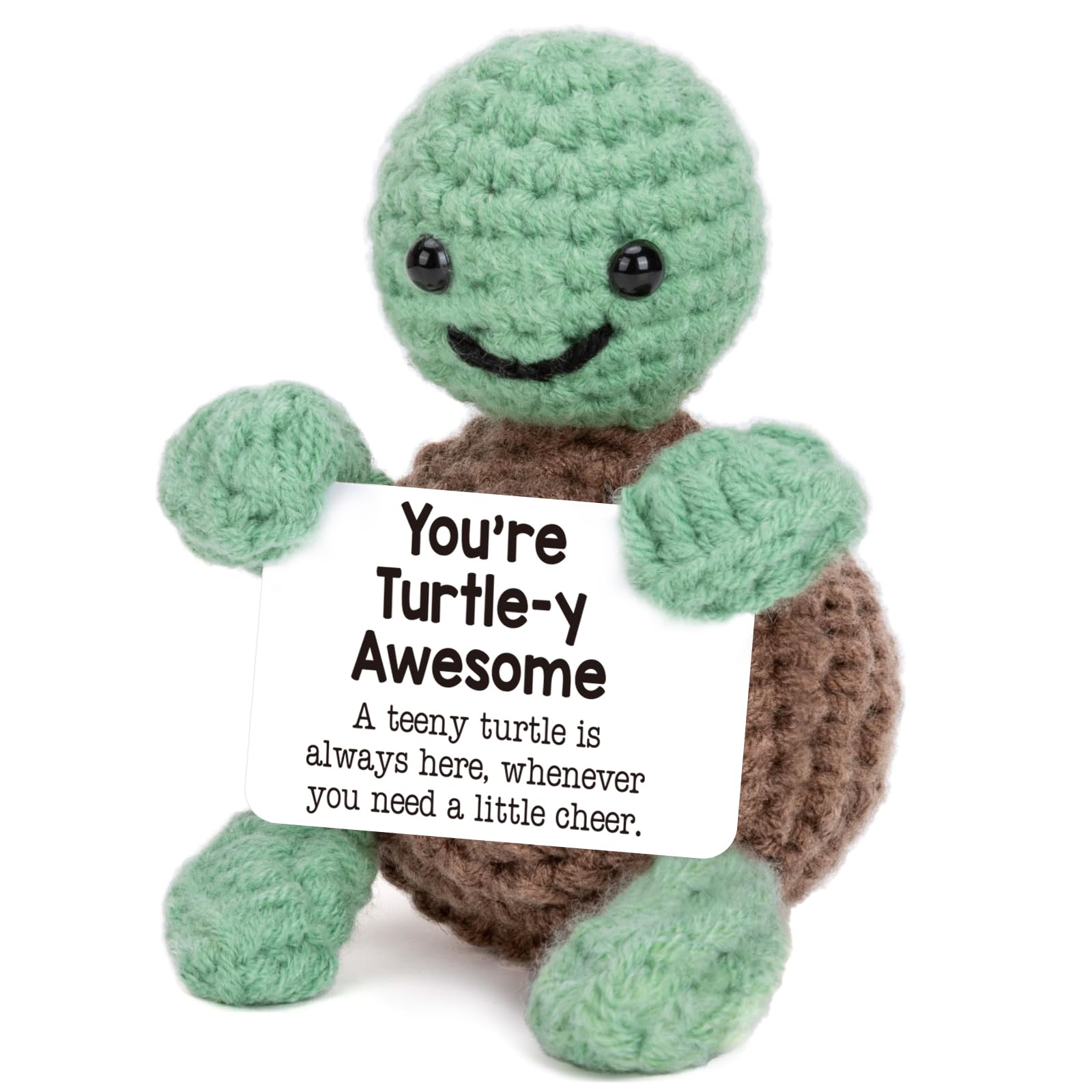Mini lustige Schildkröten-Geburtstagsgeschenke für Frauen, Männer, Weihnachten, Erntedankfest, Tag des Chefs, Ruhestandsgeschenk, inspirierende kleine Tiere, süße Dinge, handgemachte emotionale positive Häkelschildkröten-Dekorationen