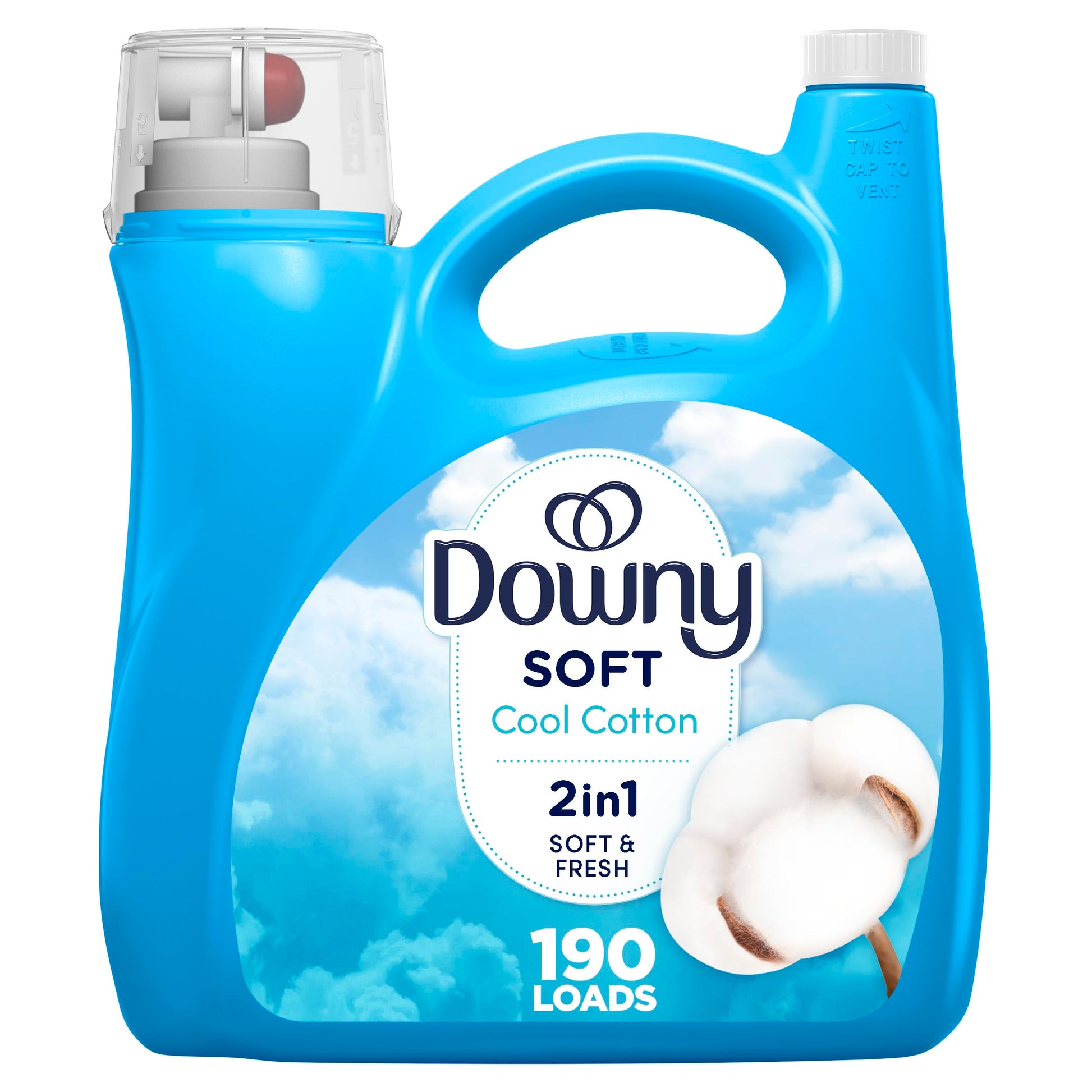 Downy Fabric Softener Liquid, Cool Cotton Scent, 140 fl oz, 190 Loads, Downy Fabric Softener, Liquid Fabric Softener