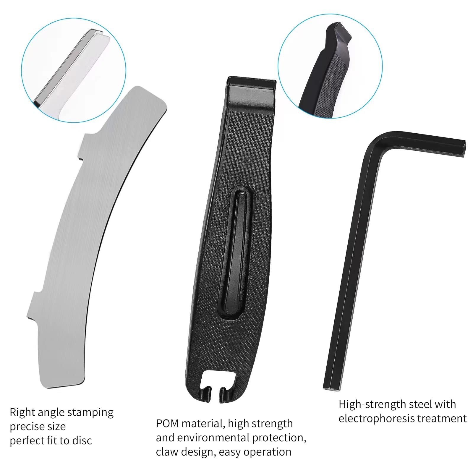 4 Pairs Bike Brake Pads,Bicycle Brake Pads with Installation Tools Compatible with Trp Tektro Shimano Brake Pads MT200 M355 M446 M315 M365,MTB Bike Disc Brake Pads Compatible with Ebike Brake Pads