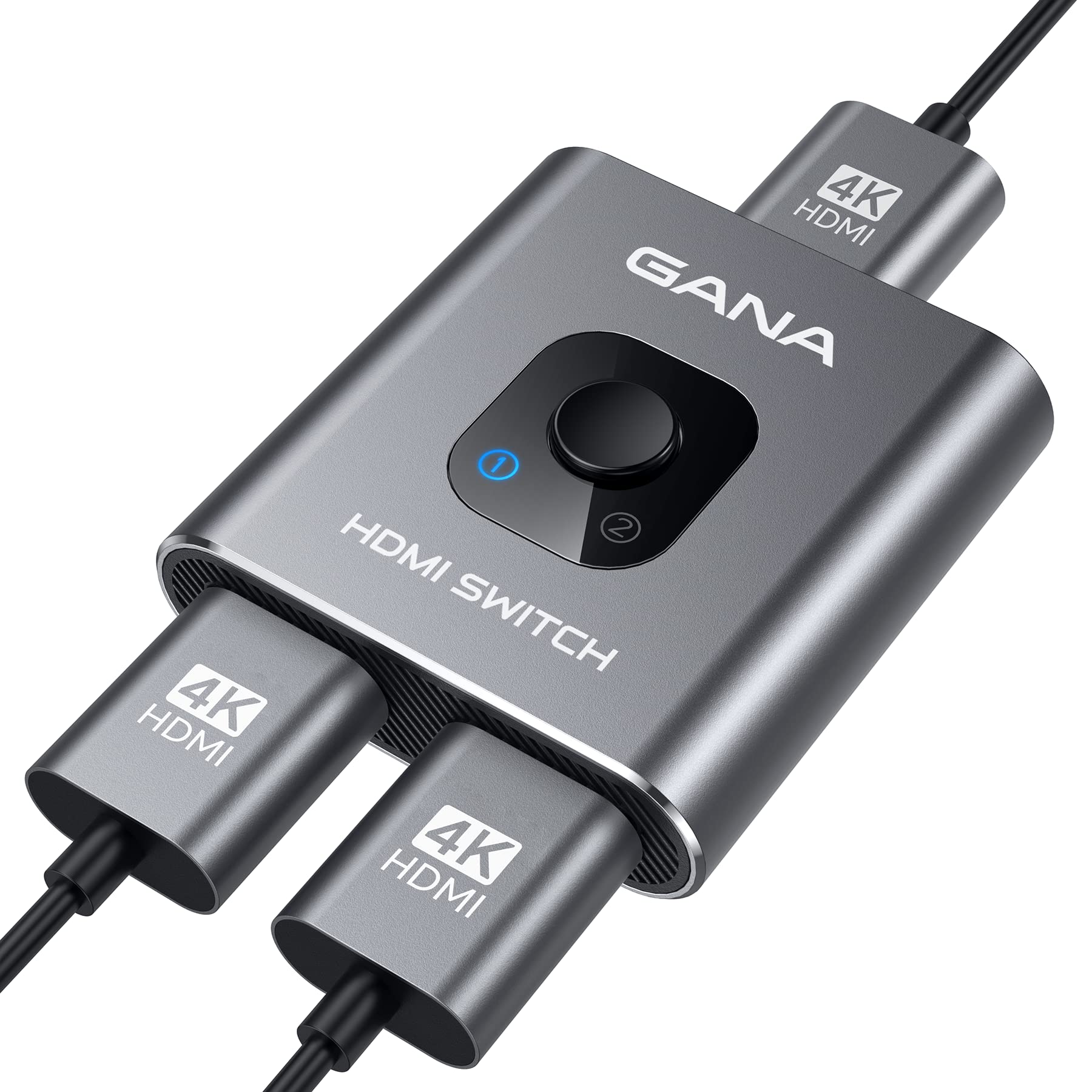 محول HDMI، مقسّم 4K عند 60 هرتز، مفتاح تبديل HDMI ثنائي الاتجاه من غانا، 2 في 1 خارج، يدعم محور HDMI اليدوي متوافق مع Xbox PS5/4/3 مشغل بلو راي فاير ستيك روكو
