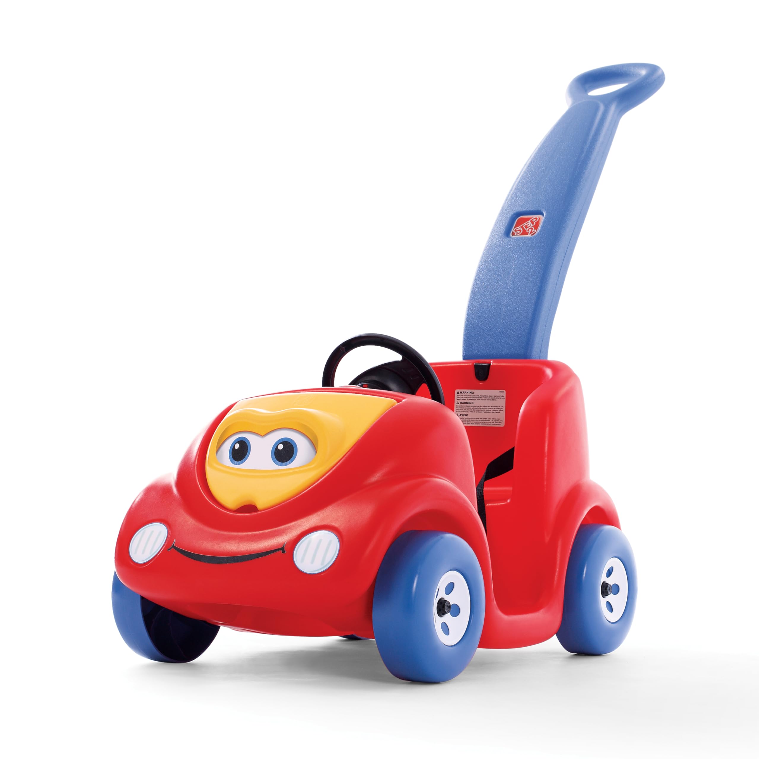 عربة الأطفال Step2 Push Around Buggy، سيارة ركوب للأطفال، بديل للعربة، تتضمن حزام أمان وبوق، مصنوعة من بلاستيك متين، أقصى وزن 50 رطلاً، للأطفال الصغار من 1.5 إلى 4 سنوات، أحمر