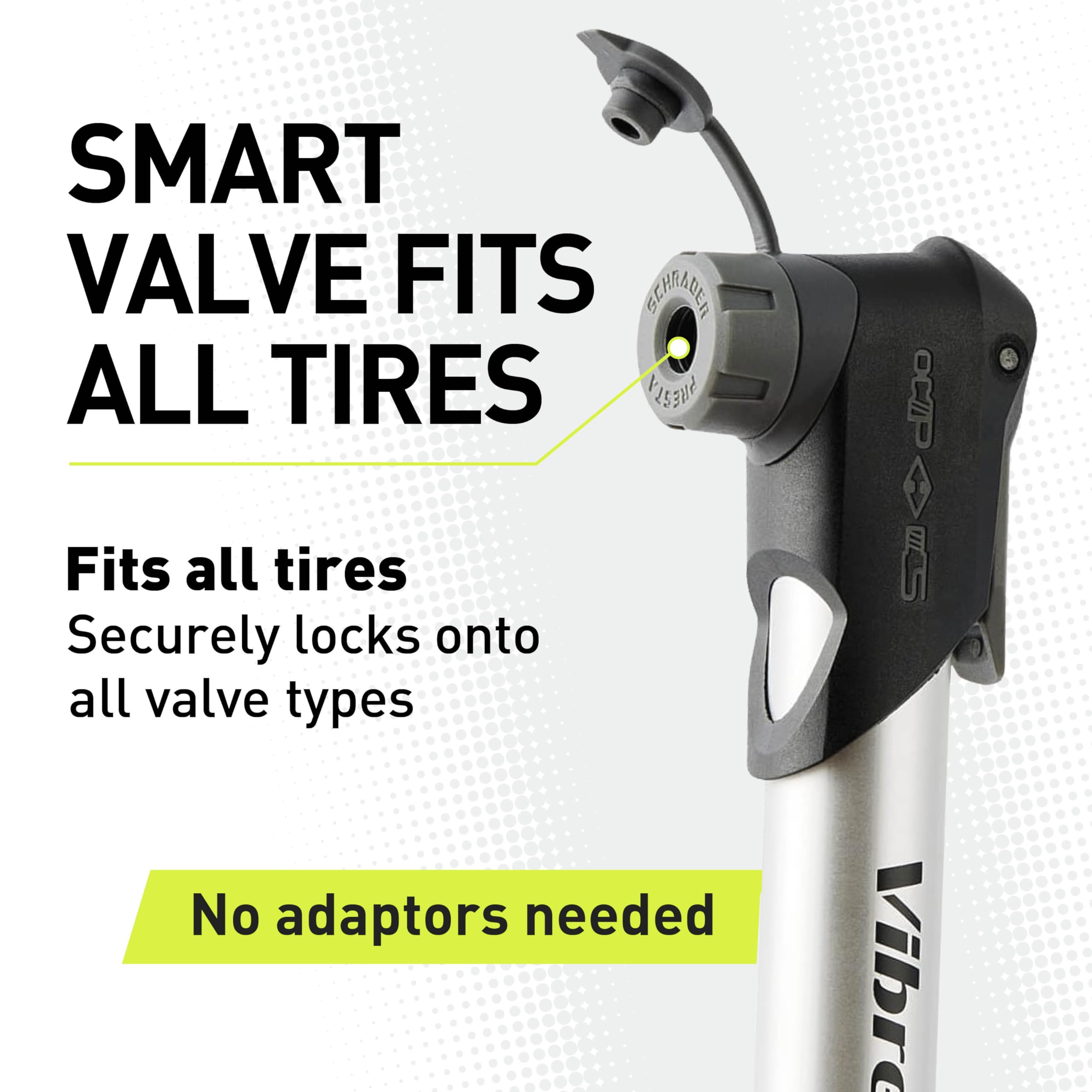 VIBRELLI AIR Master Mini Bike Pump - 120 PSI - Presta & Schrader Valve Compatible