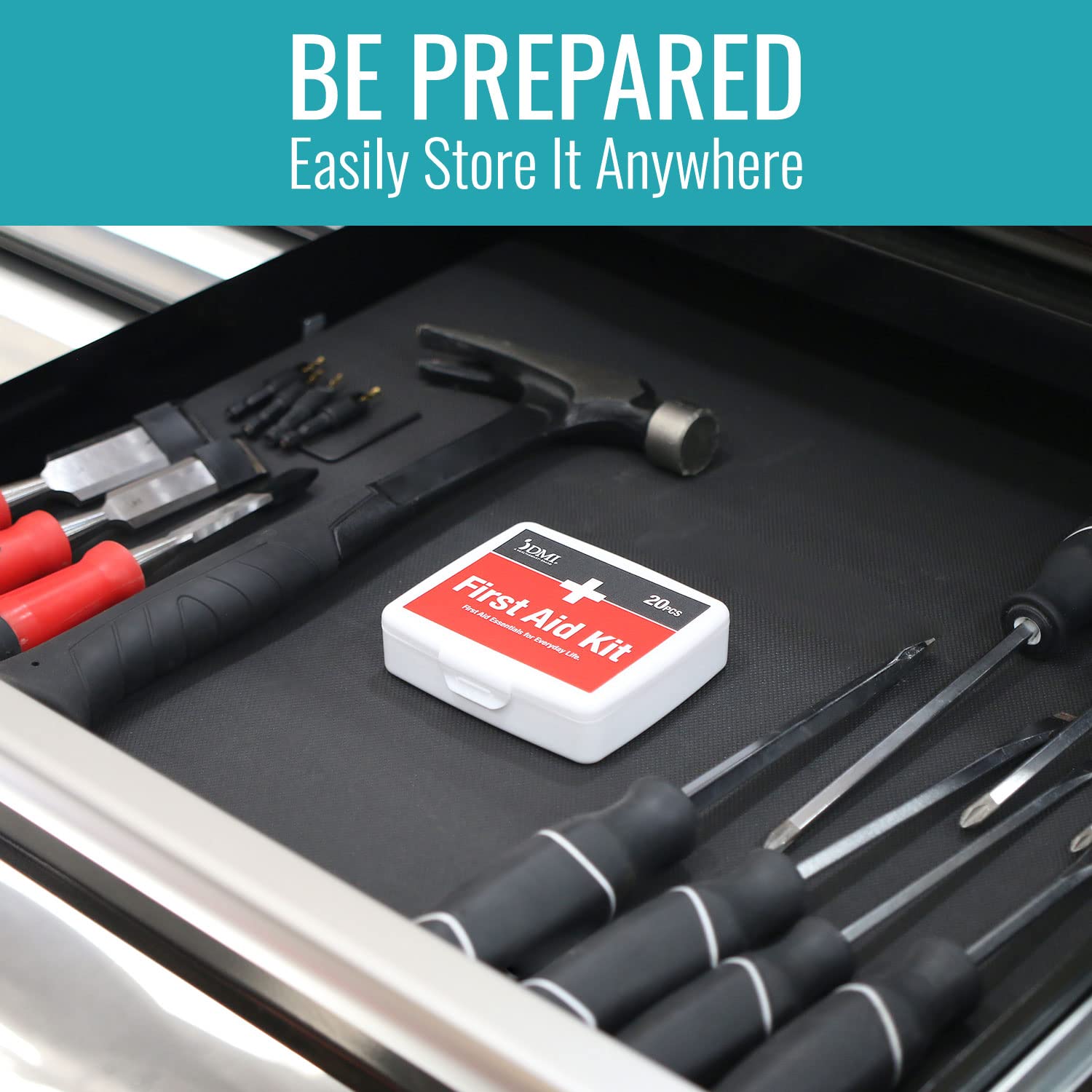 DMI First-Aid Kit, Mini 20-Piece Kit, Small and Compact All-Purpose Use for Minor Cuts and Scrapes, Durable Water-Resistant Case, Convenient and Portable, FSA & HSA Eligible
