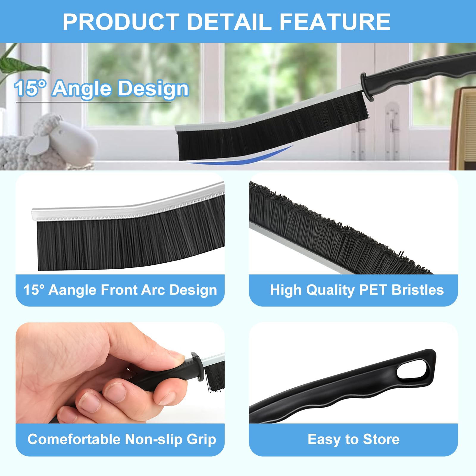 Dfacio 10Pcs Crevice Cleaning Brush Set with Scraper, Hard Bristle Cleaning Supplies for Kitchen, Bathroom, Corner, Sink, Cup, Teapot, Bottle