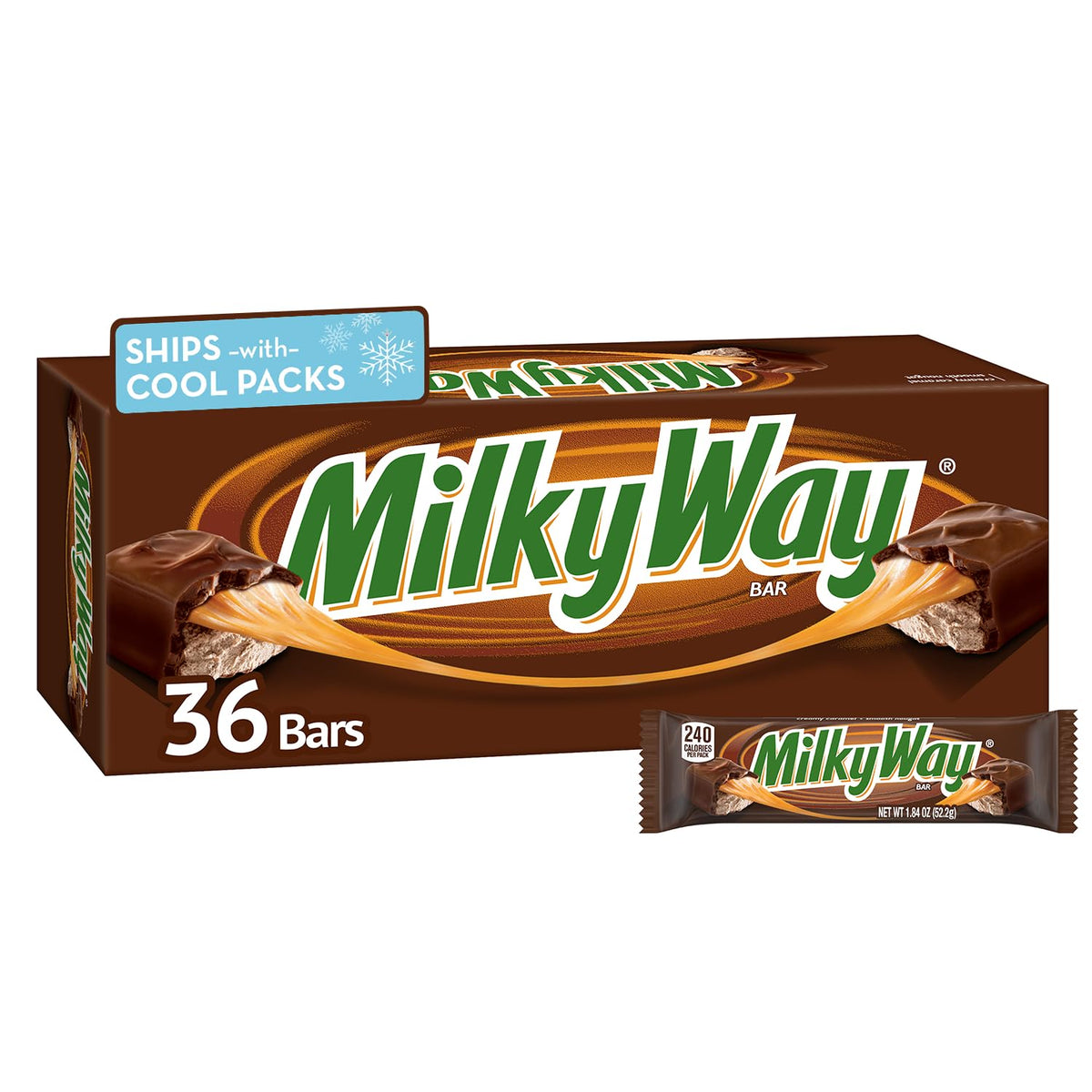 MilkyWay Candy Milk Chocolate Bars Bulk Pack, Full Size, 1.84 oz Pack of 36)