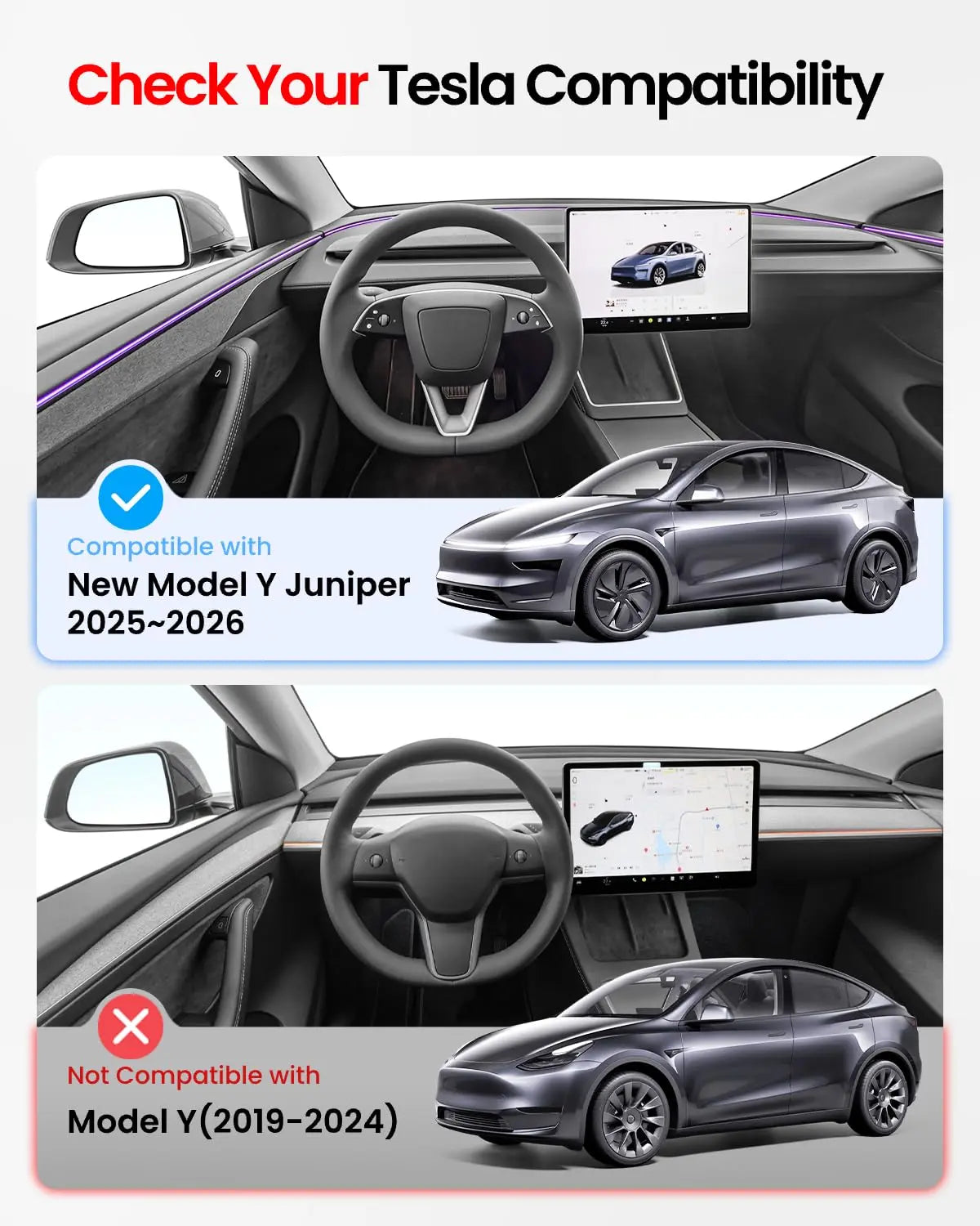REEVAA 2025 Tesla New Model Y Juniper Accessories - Mud Flaps [Protect Paint, No Drilling Required] All-Weather Mud Guard Body Kits for Model Y Juniper 2025-2026, Black (Set of 4)
