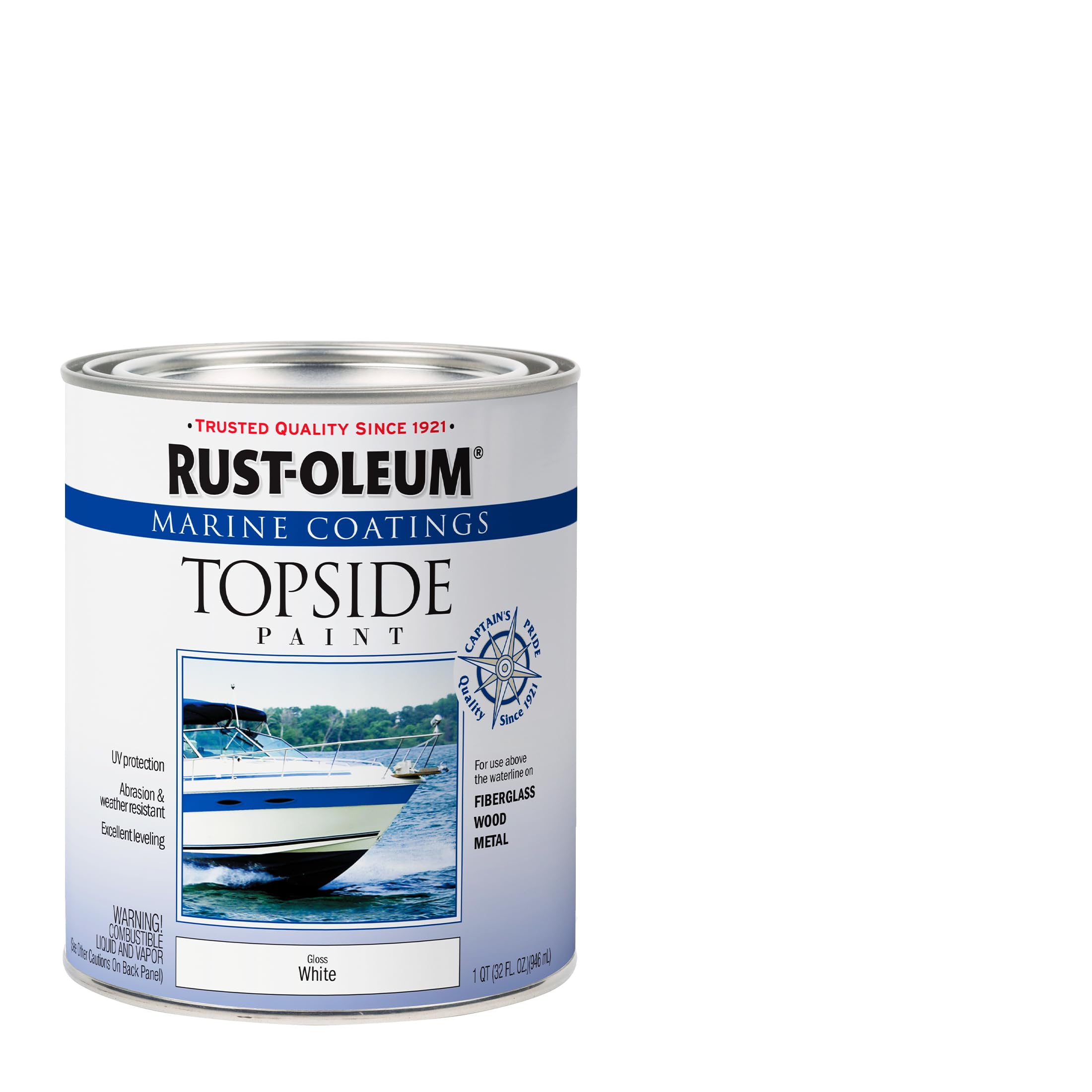 Rust-Oleum 206999 Marine Topside Enamel Paint, Gloss White, 1-Quart, 32 Fl Oz (Pack of 1)