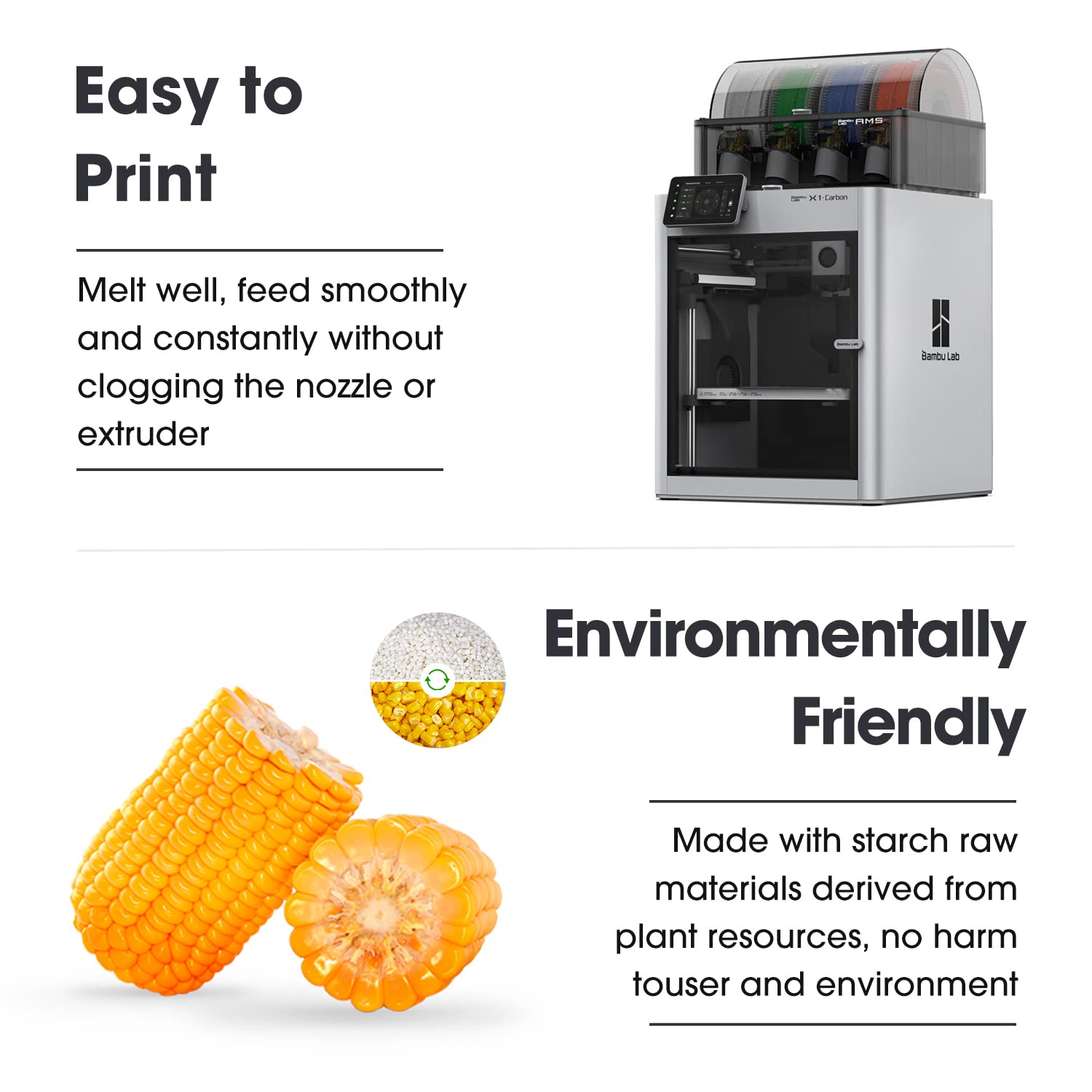 eSUN PLA+ Filament 1.75mm, 3D Printer Filament PLA Plus, Dimensional Accuracy +/- 0.03mm, 1KG Spool (2.2 LBS) 3D Printing Filament for 3D Printers, Bone White
