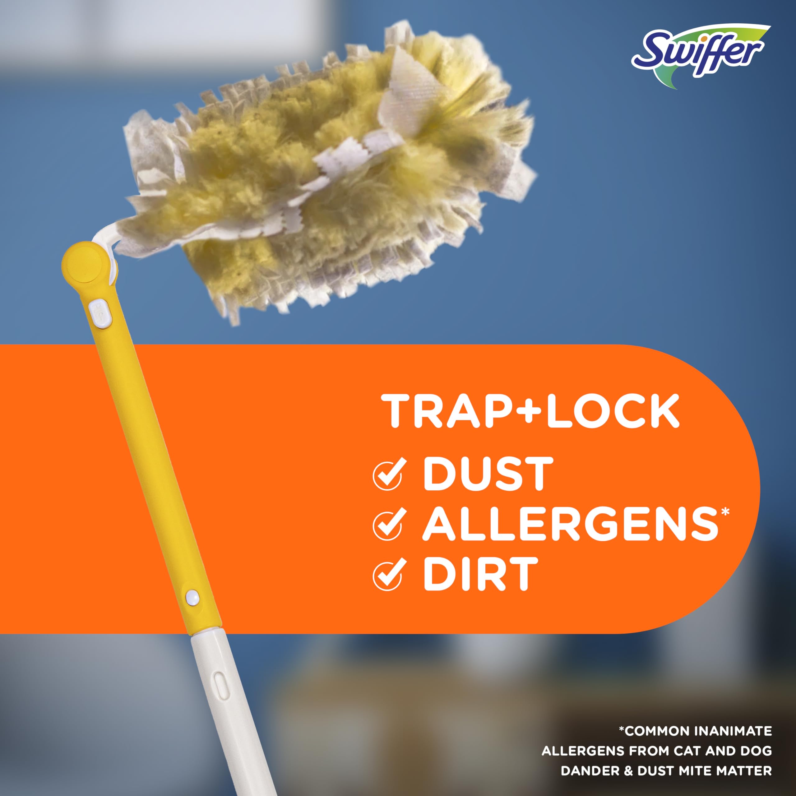 طقم بدء Swiffer Duster Heavy Duty بمقبض قابل للمد 3 قدم مع 3 عبوات إعادة تعبئة