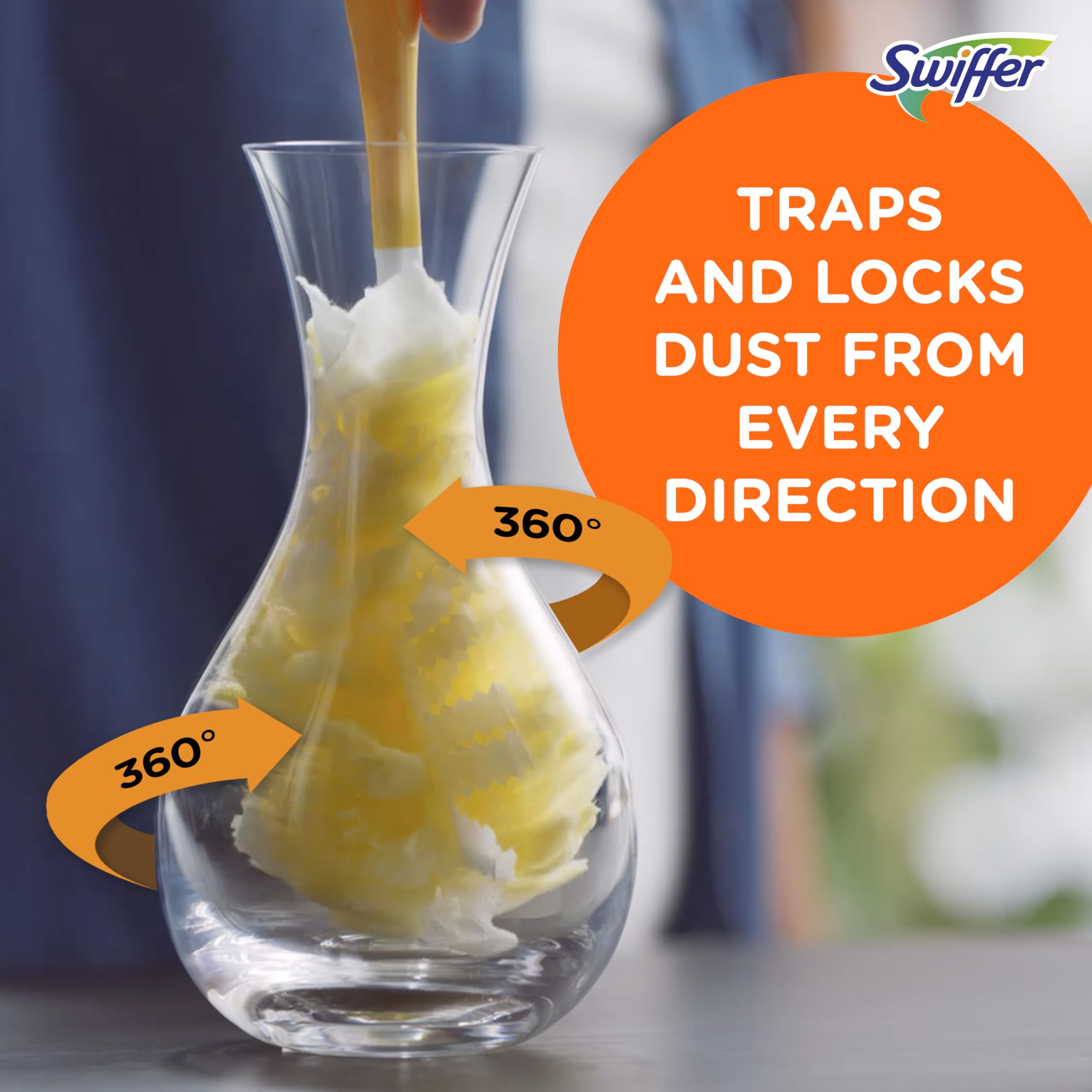 طقم بدء Swiffer Duster Heavy Duty بمقبض قابل للمد 3 قدم مع 3 عبوات إعادة تعبئة