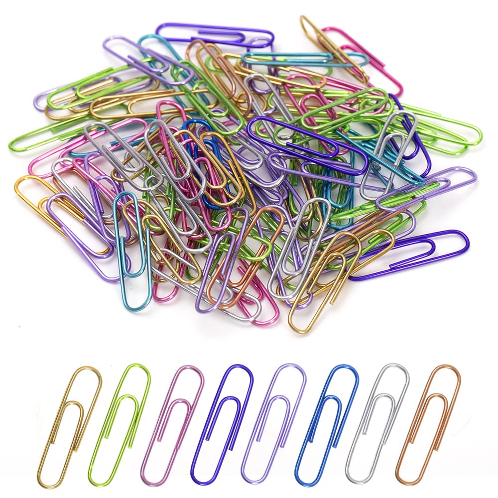 Paper Clips, 240pcs Medium Size Colored, PaperClips Assorted Colors, Paper Clips for Paperwork Office School and Personal Use