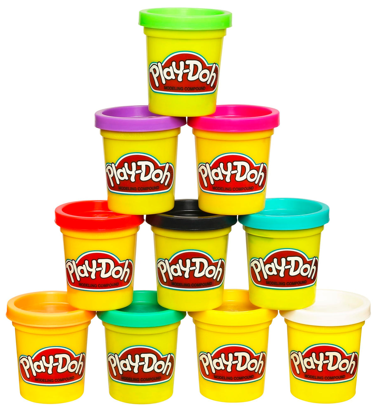 Play Doh Modeling Compound 10-Pack Case of Assorted Colors, Non-Toxic 2 oz. Cans, Back to School Gifts, Prizes, & Party Favors, Preschool Toys for Kids, Ages 2+ ( Exclusive)