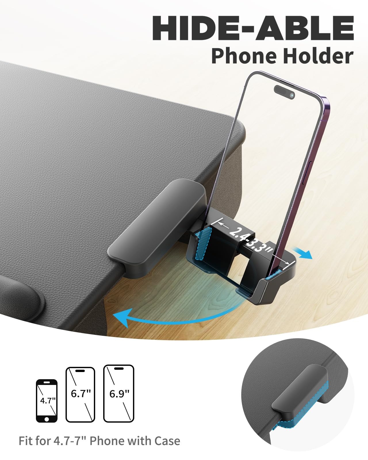 SAIJI Laptop Lap Desk, Portable Laptop Desk for Bed - Fits Up to 17" Laptops & MacBook,Lightweight Lap Tray Table with Storage Drawer, Lap Desk with Cushion, Lap Stand for Bed & Couch