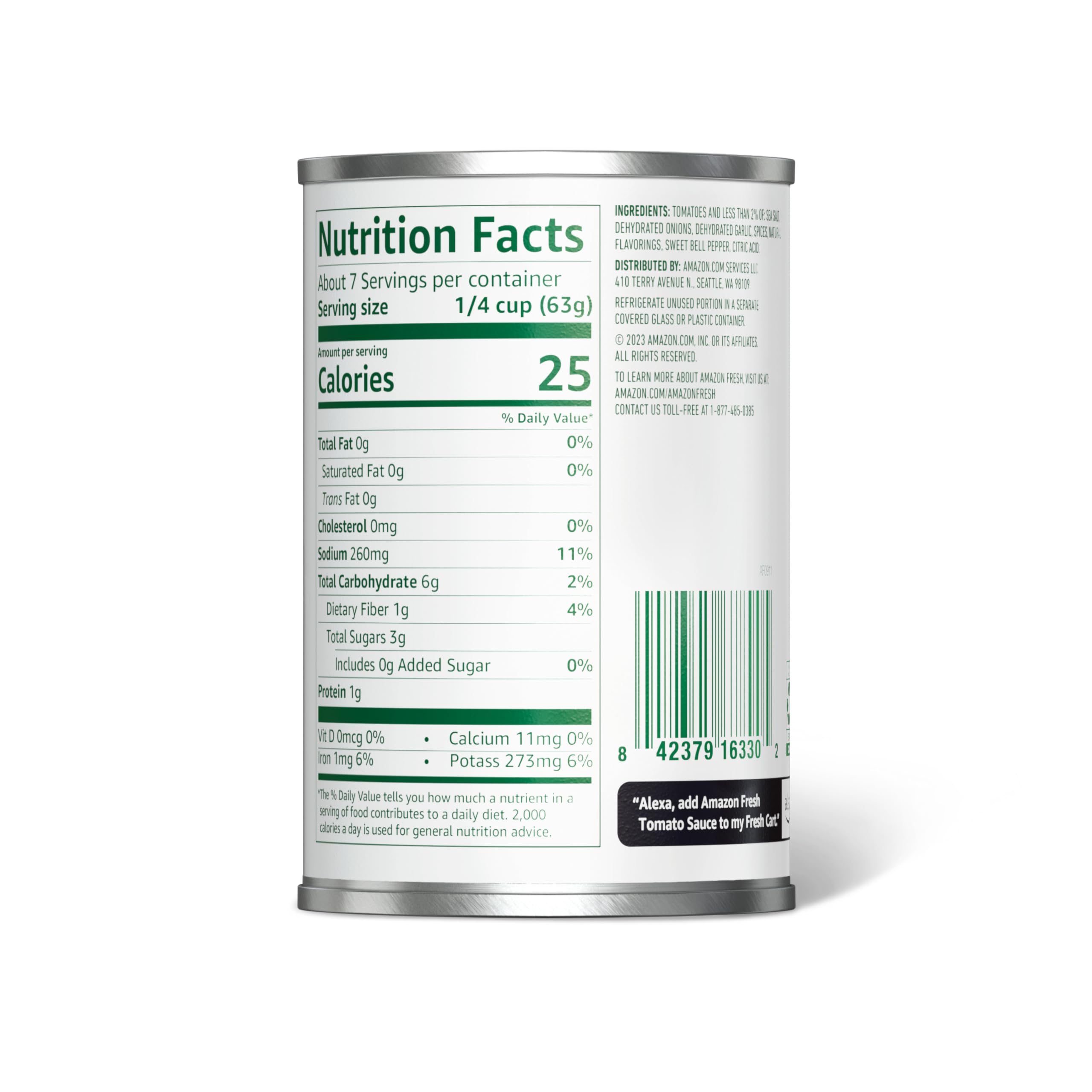 Amazon Fresh, Tomato Sauce, (Previously Happy Belly, Packaging May Vary)