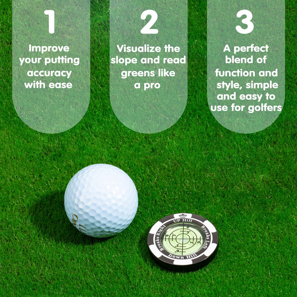 SlopeMaster ProGreen Reader - Golf Ball Marker with High Precision Green Reading Aid Golf Accessories for Men Women(Black)