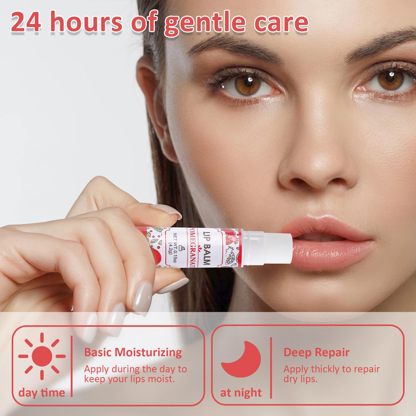 VISRIE 32 Pack Lip Balm, Natural Lip Balm Bulk with Vitamin E and Coconut Oil, Bulk Lip Balms for Dry Lips-16 Flavors
