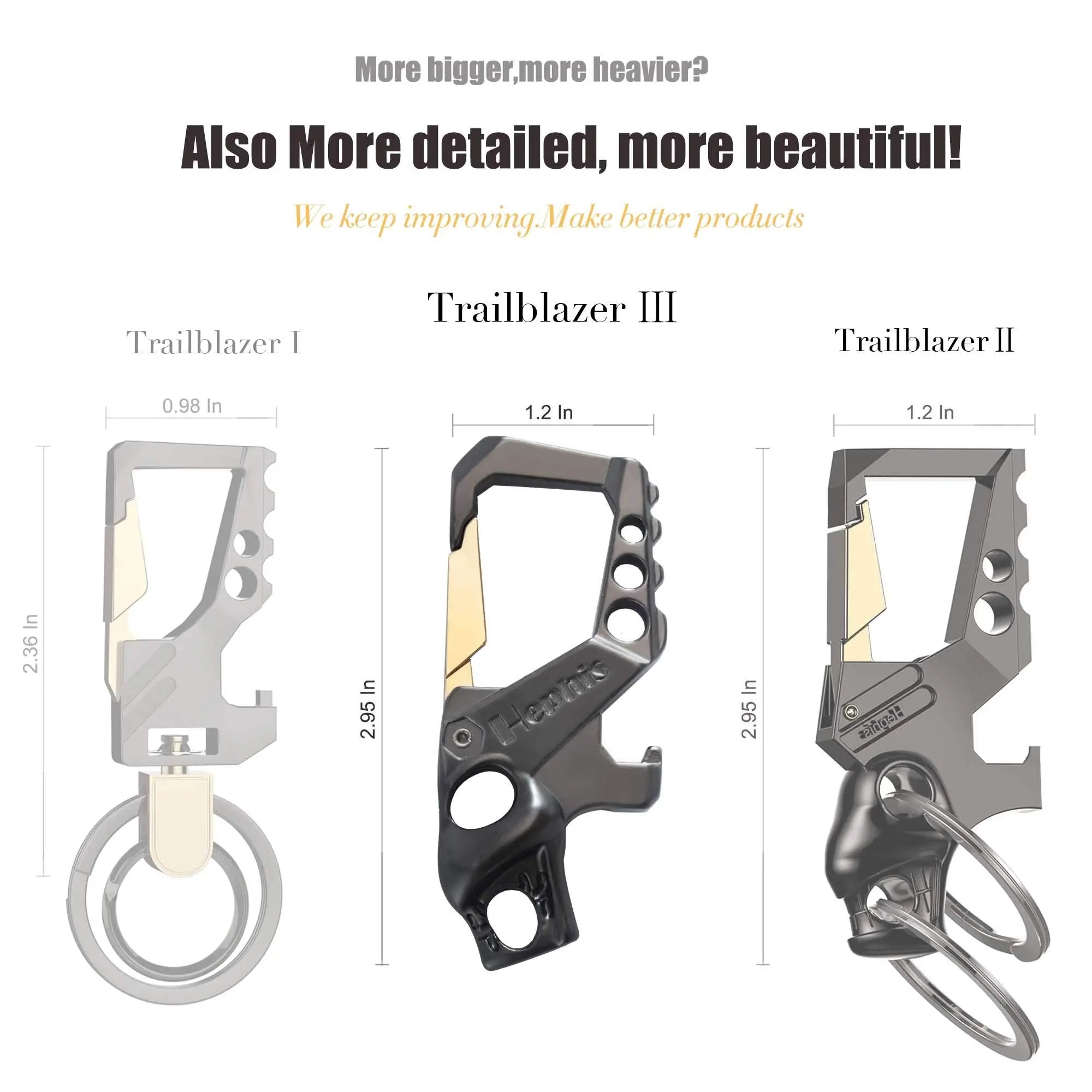 Hephis Heavy Duty Key Chain Bottle Opener,Carabiner Car Key Chains for Men and Women(Black