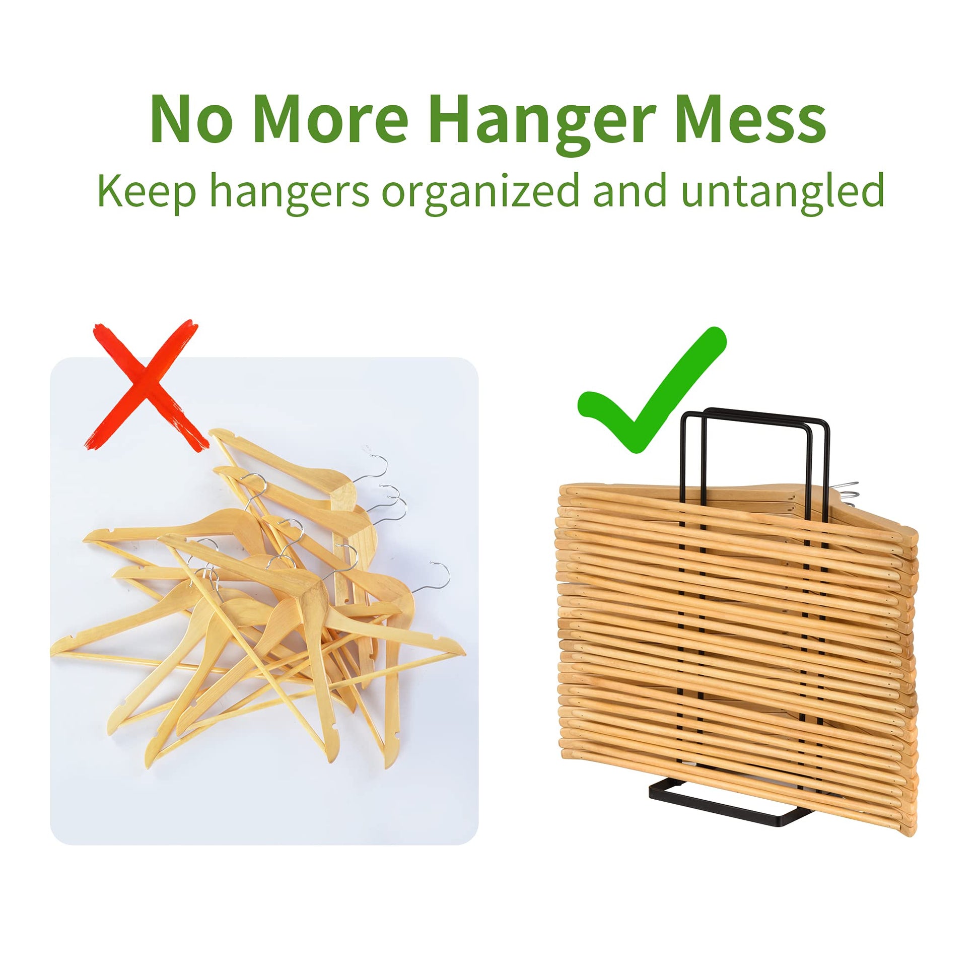 EASTTOWEST Hanger Organizer Stacker for Closet Laundry Room,Holds up 110 Wire Hanger,Black Carbon Steel Clothes Hanger Storage Rack Holder for Adult or Child