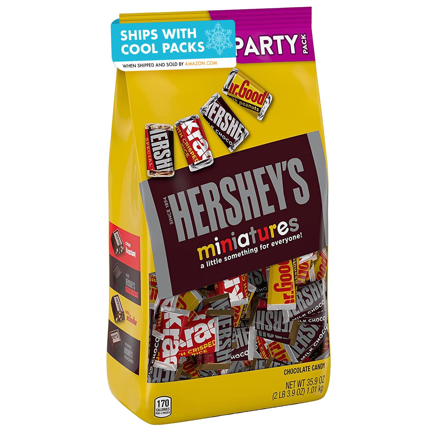HERSHEY'S Miniatures Vielfältige Schokoladen-Bonbons Party Pack, Halloween-Süßigkeiten, 35,9 oz