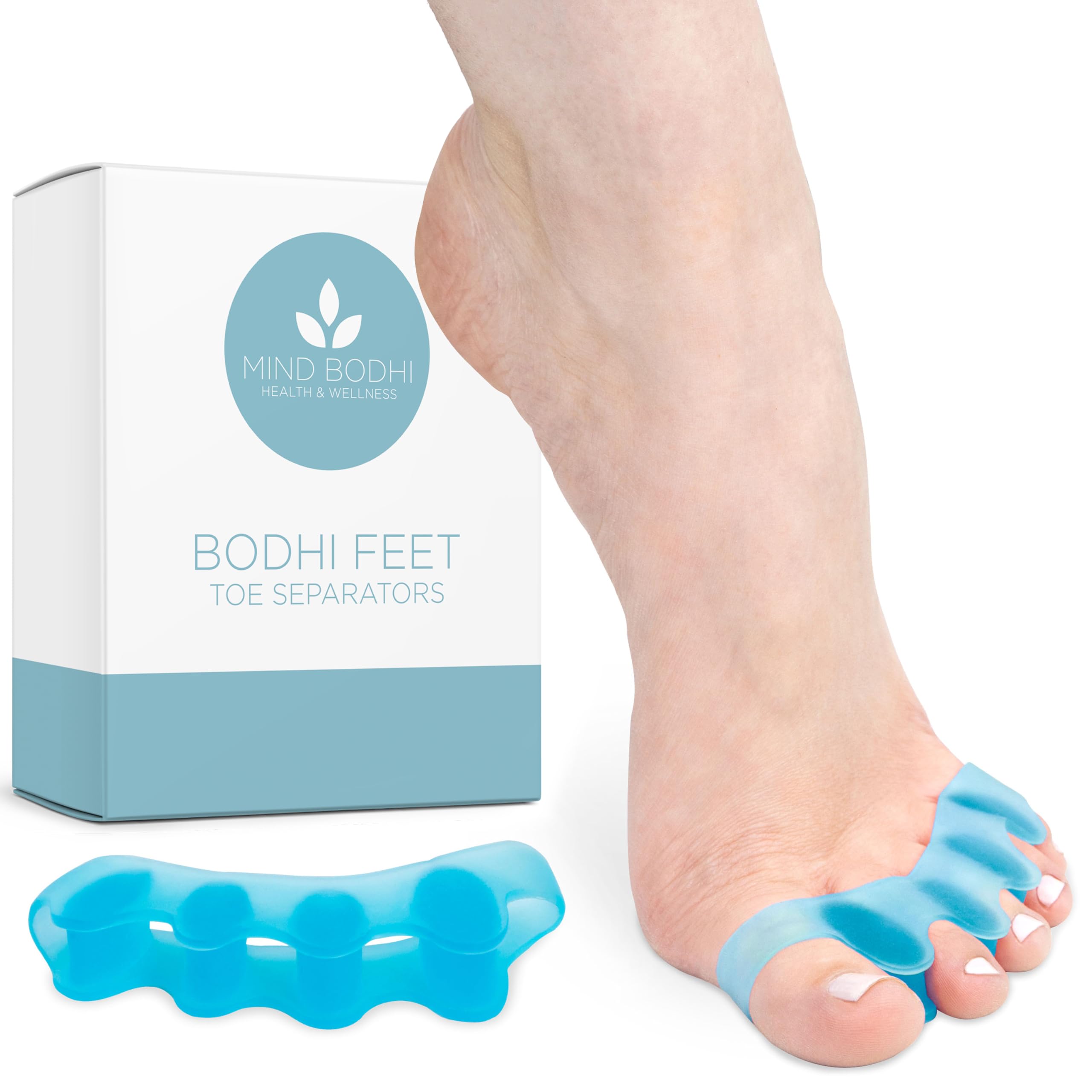 Mind Bodhi Toe Separators/Toe Spacers - For Men and Women - Correcting Bunions and Restoring Toes to Their Original Shape - Regular Size - Blue
