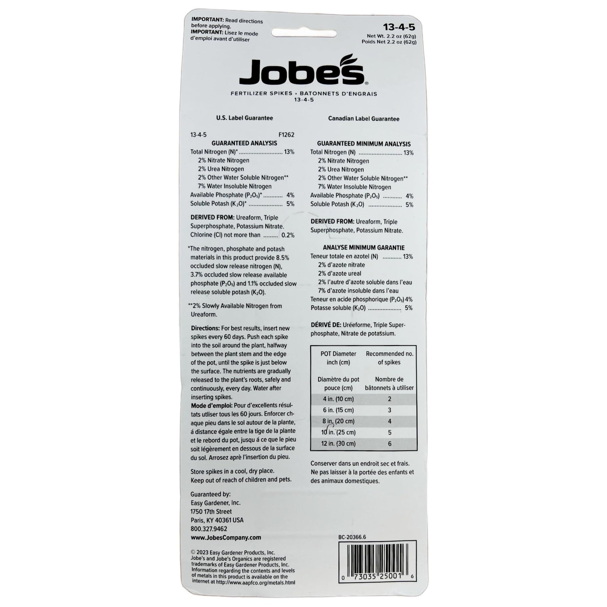 Jobe's 5001T Houseplant Fertilizer Food Spikes, 50 Pack