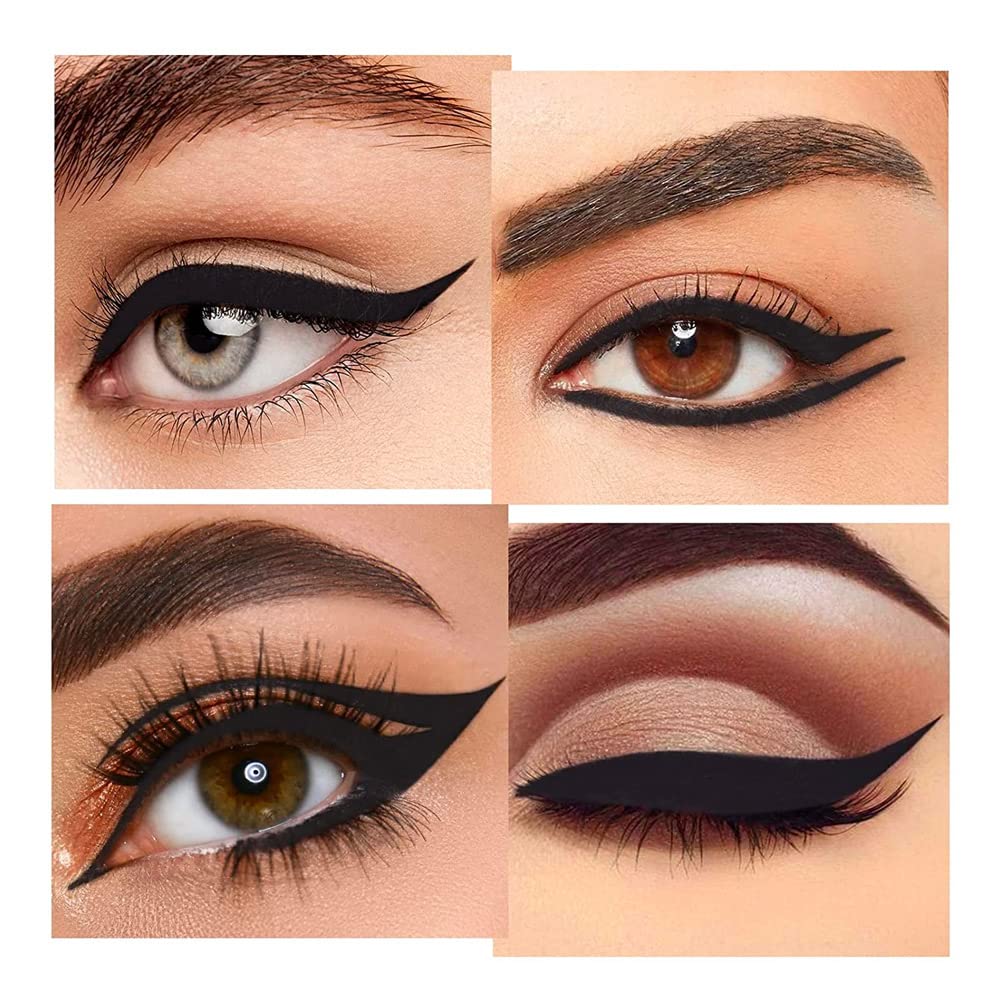 Kaely 2Pcs Gel Eyeliner Pencil, Natural Black Eyeliner Cream for Older Women, Liquid Eye Liner Waterproof Smudge Proof, Smoky Eyeshadow Palette Halloween Makeup, delineador de ojos contra el agua