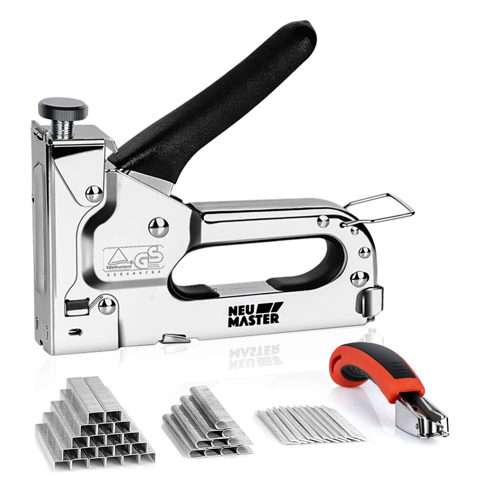 NEU MASTER 3-in-1 Handtacker, robust, mit Klammerentferner und 2000 Klammern für Polsterarbeiten, Befestigungsmaterial, Dekoration, Tischlerarbeiten, Möbel