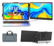 KEFEYA Laptop Screen Extender, 14" FHD 1080P IPS Laptop Monitor Extender Dual Screen, Portable Monitor for Laptops 13-17" with USB-C/HDMI Port, Plug n Play for Windows/Mac/Android/Switch/PS5