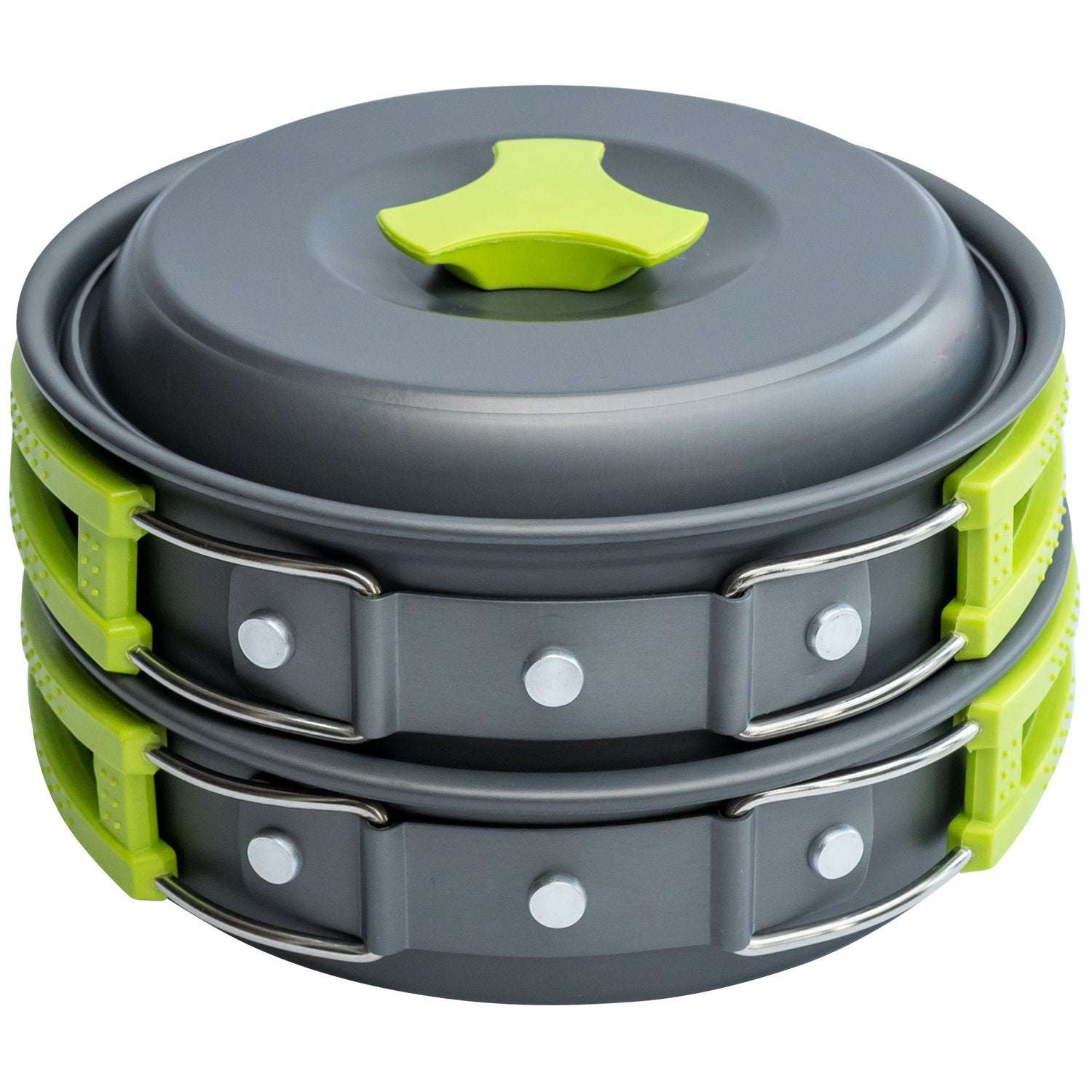 MalloMe Camping Cookware Mess Kit for Backpacking Gear – Camping Cooking Set - Camping's Pots and Pans Set - Backpacking Stove/Portable Stove Compatible - Camp Kitchen Equipment Accessories 1L Pot