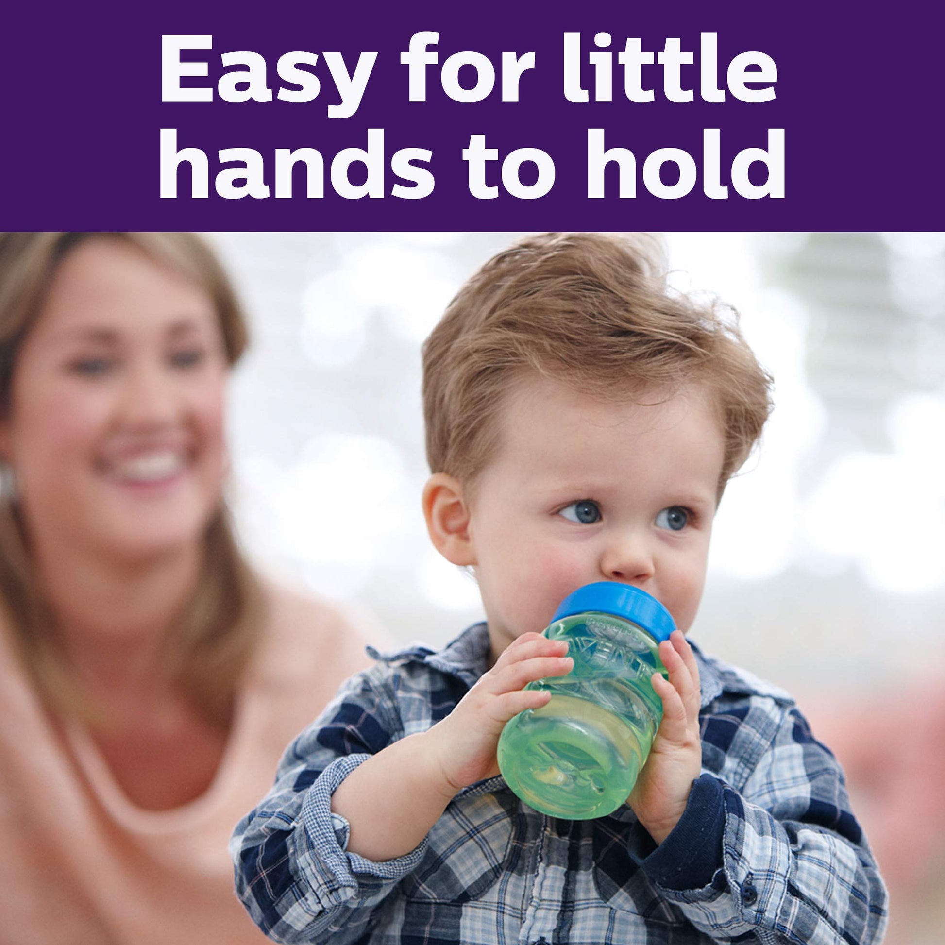 Philips AVENT My Easy Sippy Cup with Soft Spout and Spill-Proof Design, Blue/Green, 9oz, 2pk, SCF553/25