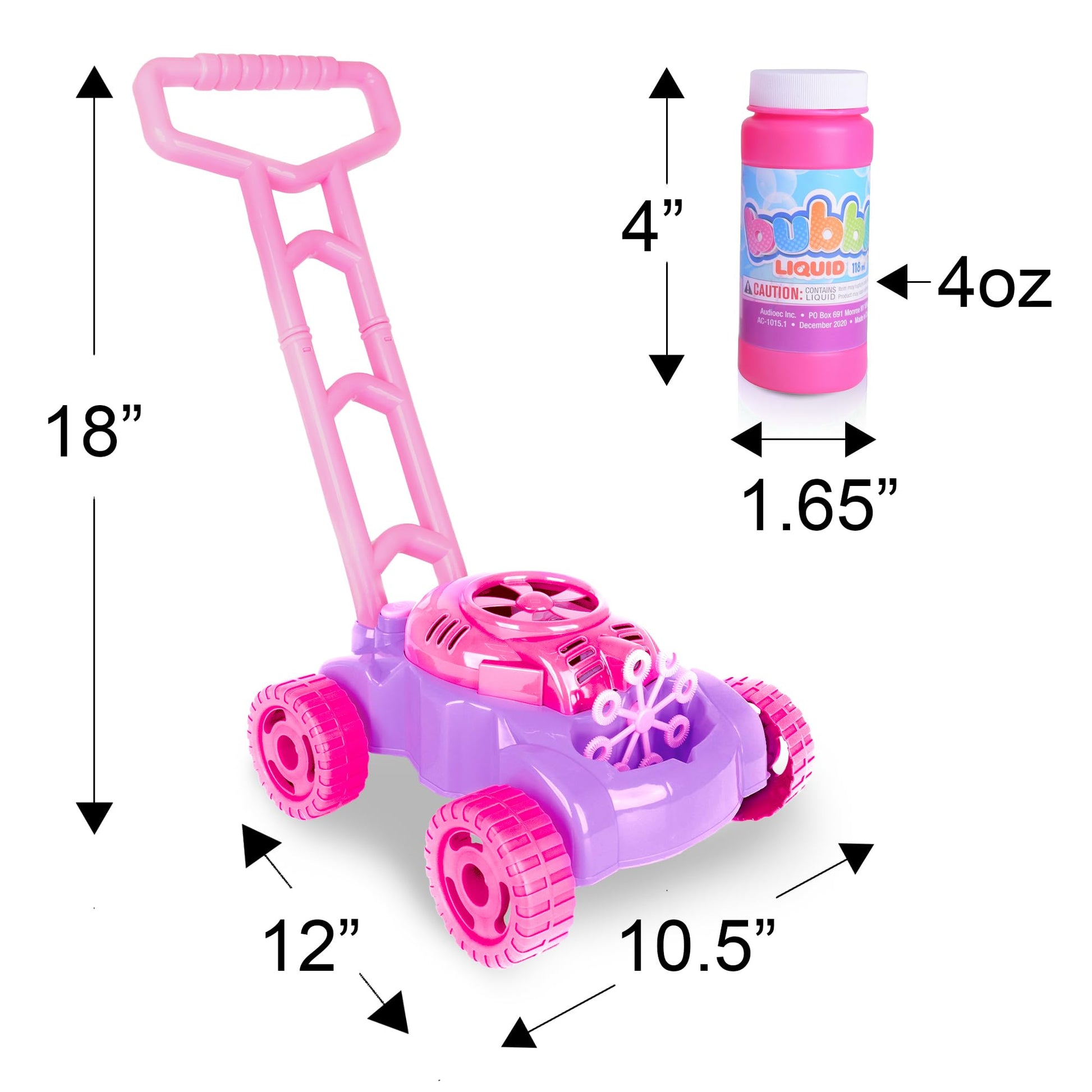ArtCreativity Bubble Lawn Mower for Toddlers 1-3, Kids Bubble Machine for 1-Year-Old Girl Gifts, Summer Outdoor Push Gardening Toys for Kids Age 1 2 3+ Halloween Birthday Gifts for Preschool Girls