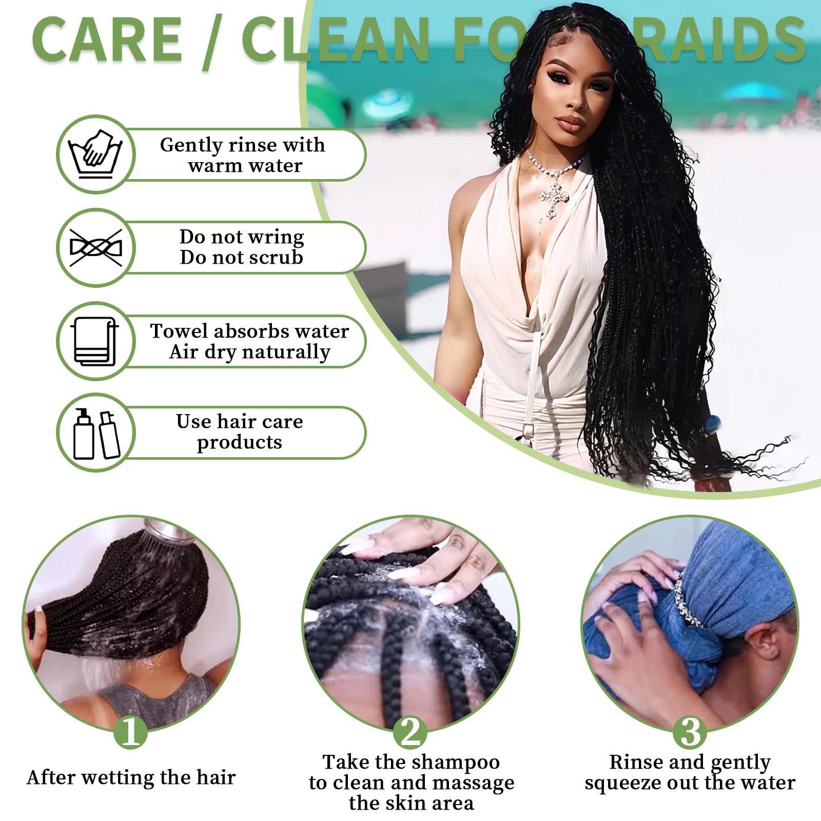 Human Braiding Hair for Boho Braids 120g 20 Inch 12A Deep Water Wave Bulk Human Hair Knotless Boho Braiding Curly 100% Virgin No Weft Extensions Bohemian Braids 3 Bundles/Pack Natural Color