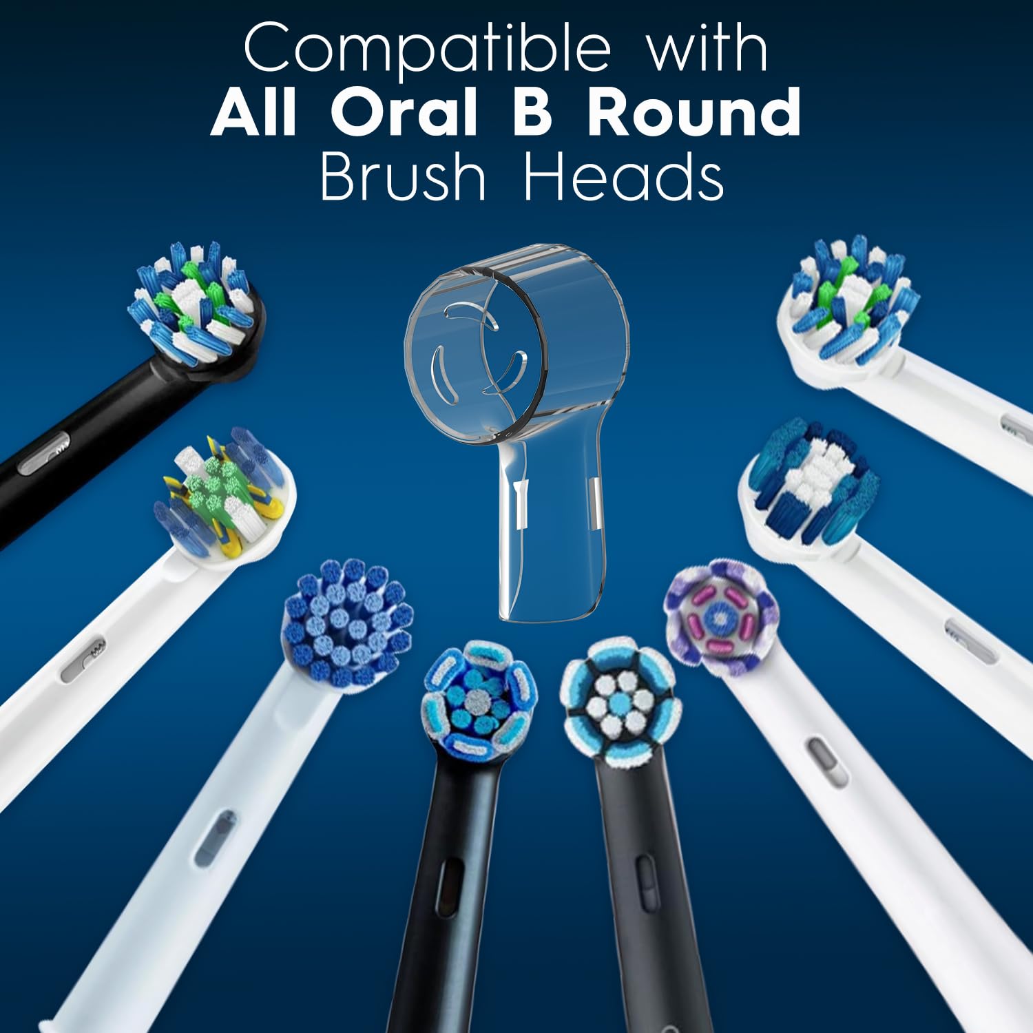 HSYTEK 6 Pack Toothbrush Heads Dustproof Cover Compatible with Oral B, Fits for Oral-B iO Series, Pro 1000, 1500, 5000, 7500 Electric Toothbrush, Protects Brush Head and Convenient Travel