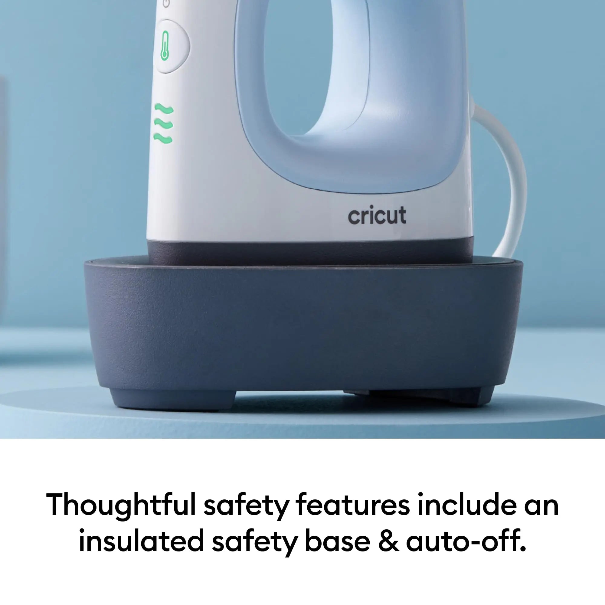 Cricut EasyPress Mini for Heat-Pressing Small Objects Like Shoes, Stuffed Animals, Hats and More, Features 3 Heat Settings & Precision Tip, Ceramic-Coated Heat Plate, Compact & Lightweight, Zen Blue