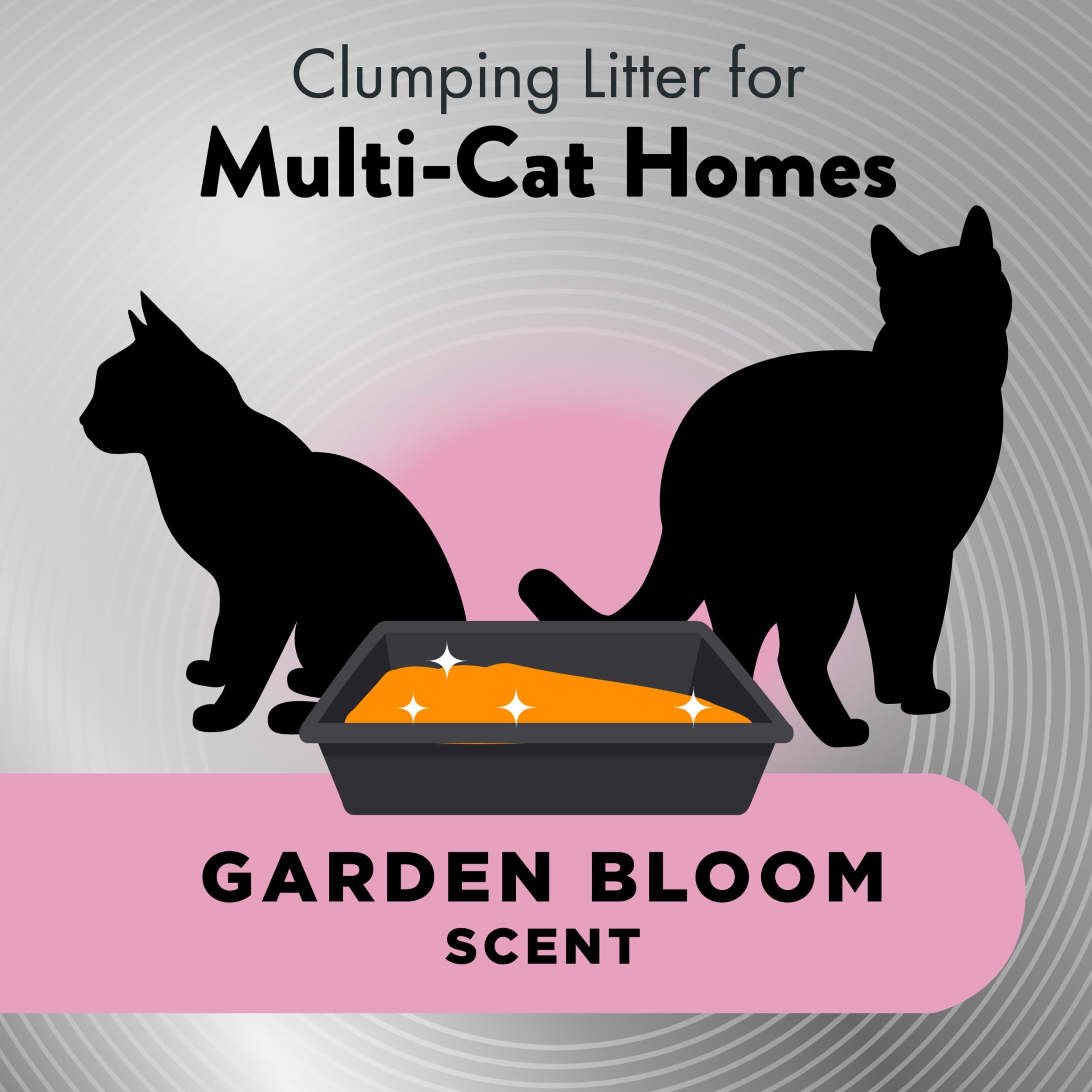 ARM & HAMMER Hardball Lightweight Platinum Multi-Cat Clumping Cat Litter Odor Control, Easy No-Mess Scooping, Garden Bloom Scent, 16.5 Lbs.