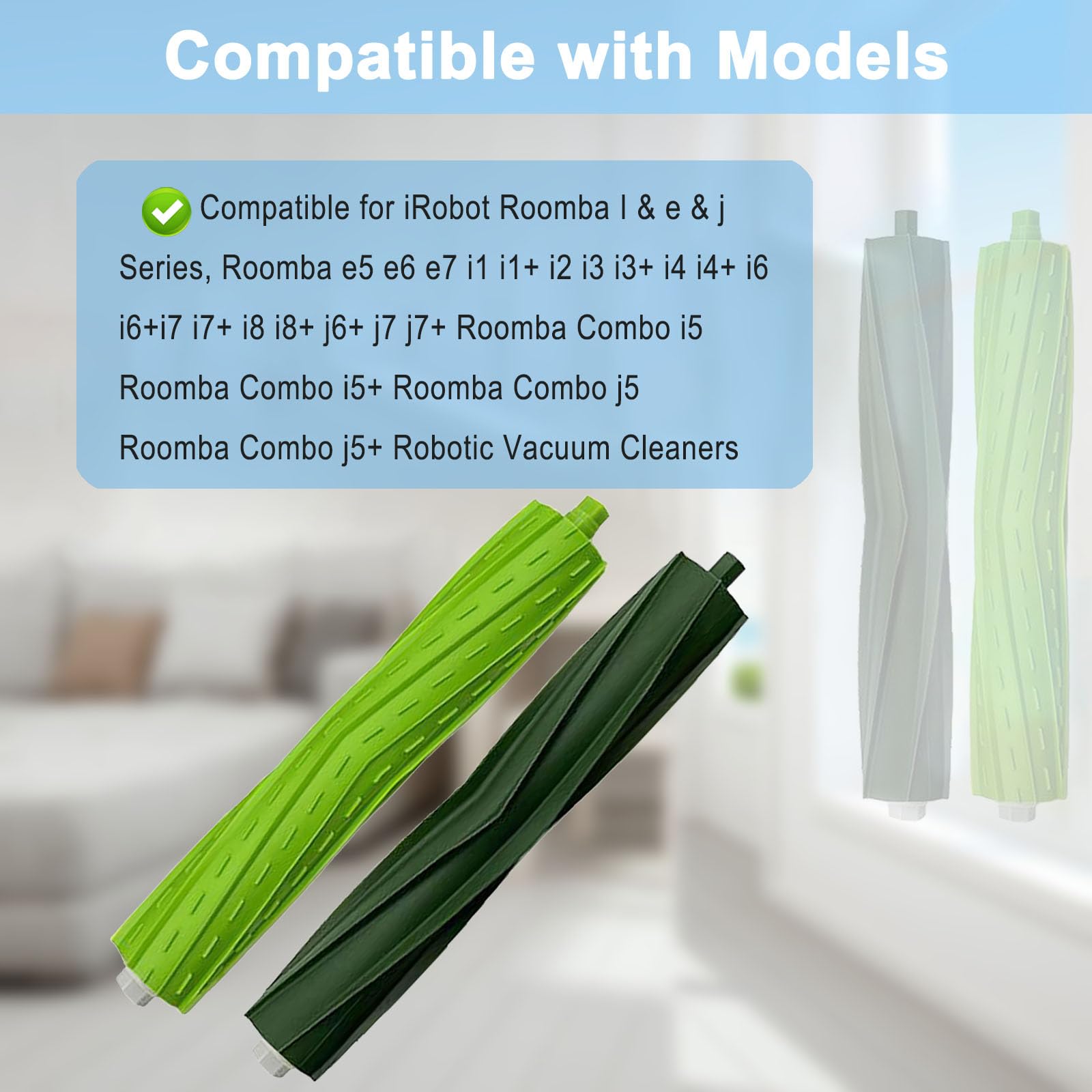 Pivxsnkew 2 Set Replacement Brushes Compatible for iRobot Roomba E & I & J Series e5 e6 e7 i1 i1+ i2 i3 i3+ i4 i4+ i6 i6+i7 i7+ i8 i8+ j6+ j7 j7+,Combo i5 i5+j5 j5+ Vacuum Cleaner