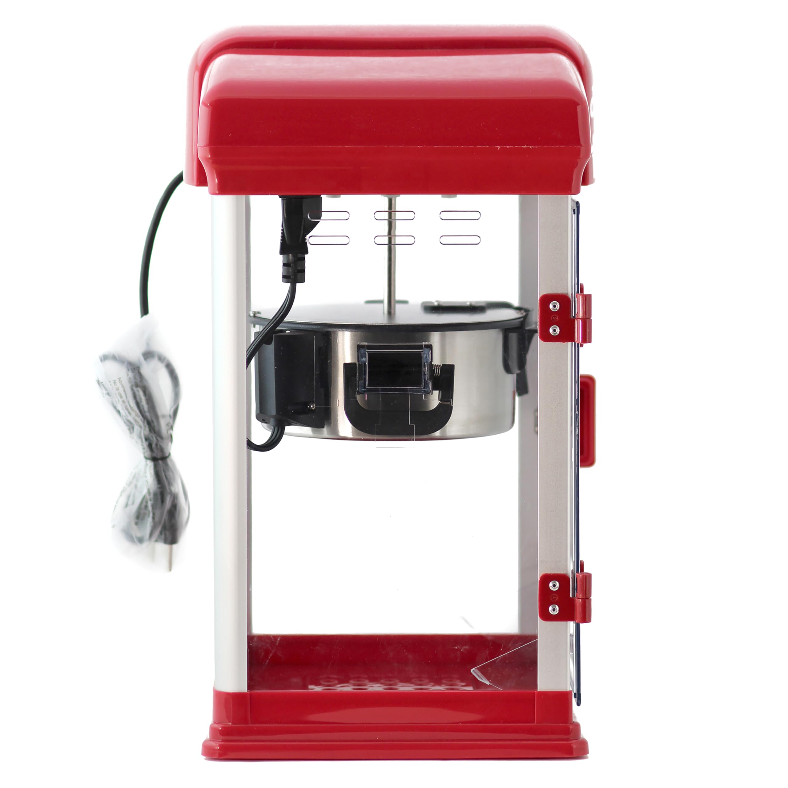 West Bend Stir Crazy Movie Theater Popcorn Popper, Gourmet Popcorn Maker Machine with Nonstick Popcorn Kettle, Measuring Tool and Popcorn Scoop for Popcorn Machine, 4-Qt., Red