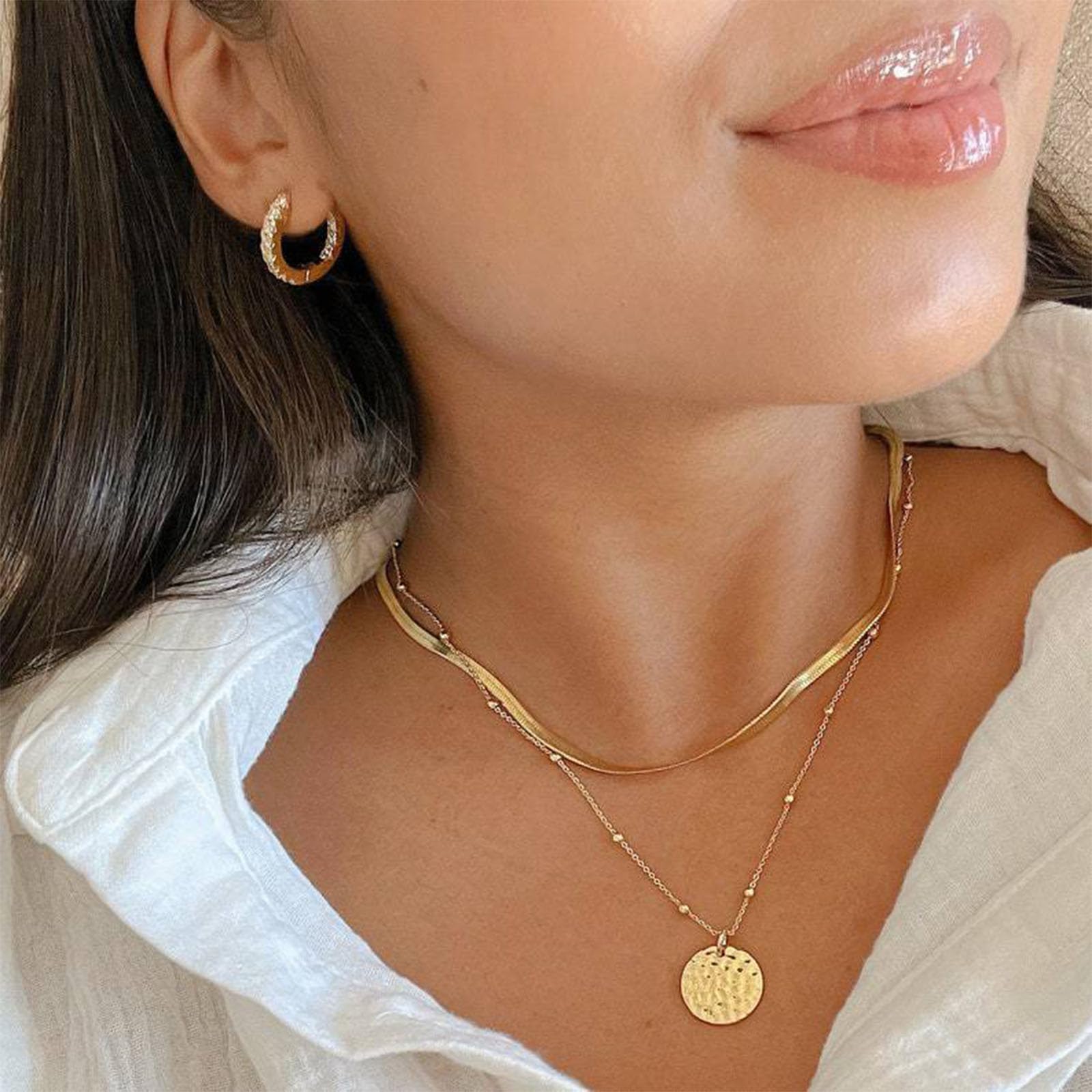 NEWITIN 69 Pieces Gold Jewelry Set for Women Fashion Costume Jewelry Gold Plated Necklace Bracelet Earrings Set for Women