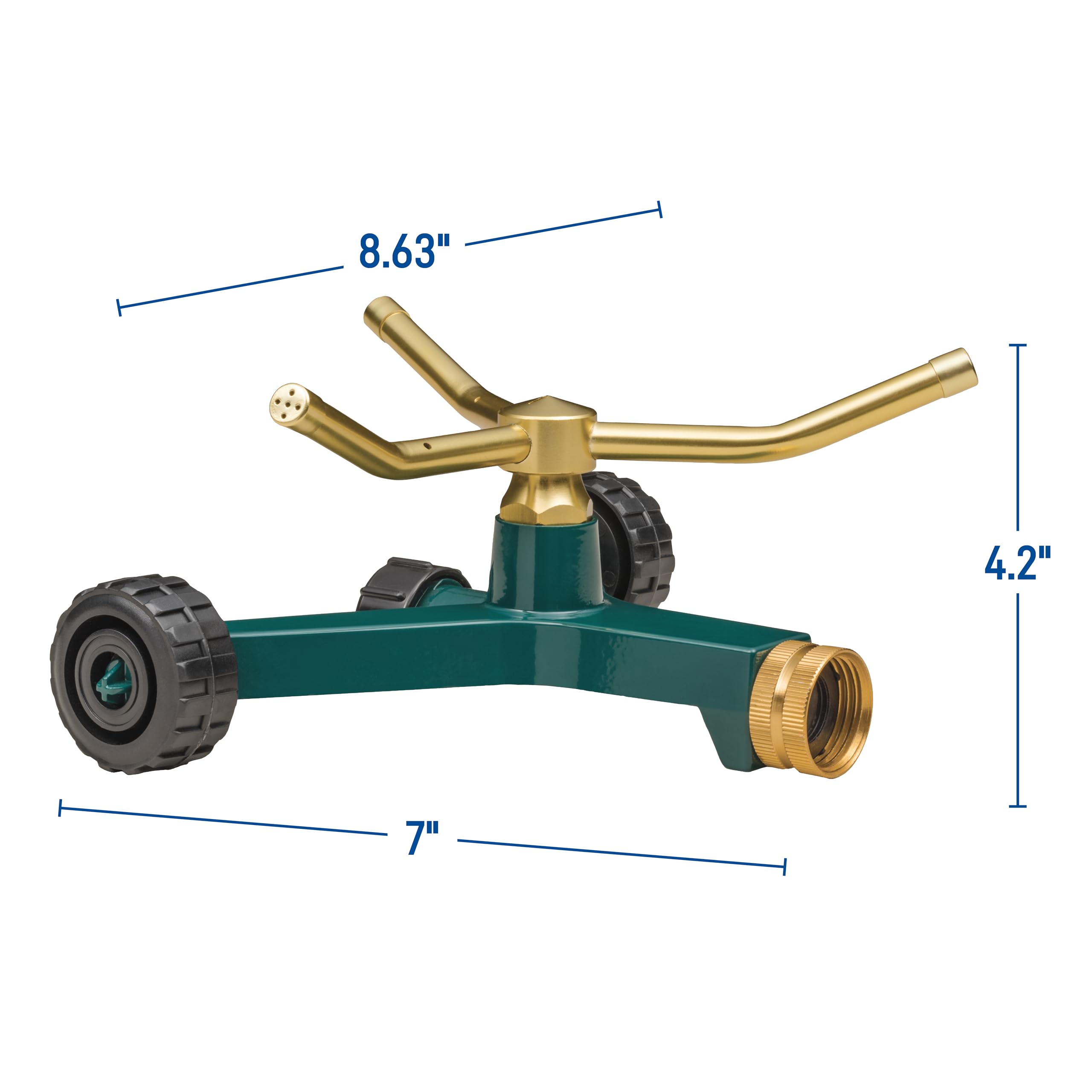 Orbit 58257N Lawn and Garden 3-Arm Metal Sprinkler with Wheel Base