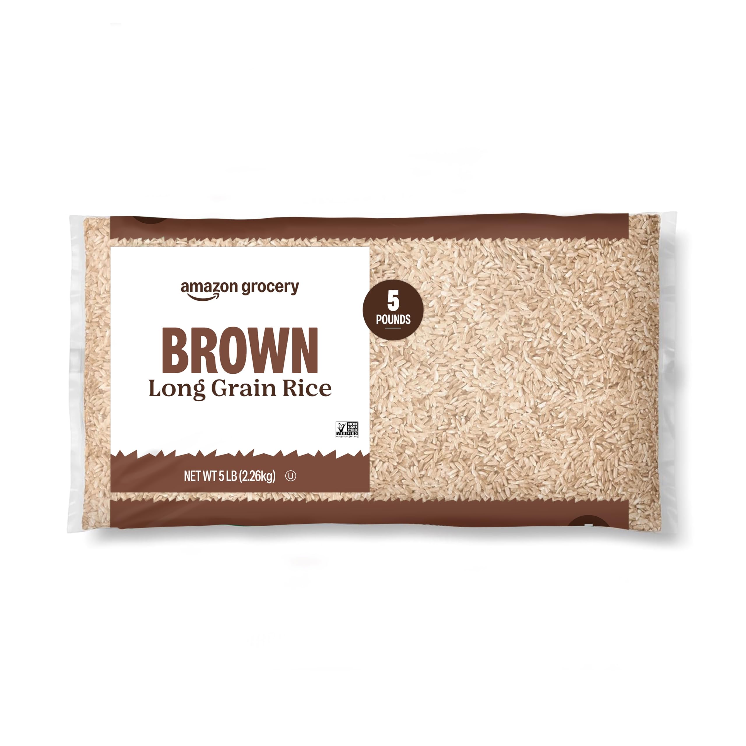 Amazon Grocery, Langkornreis braun, 2,27 kg (ehemals Amazon Fresh, Verpackung kann abweichen)
