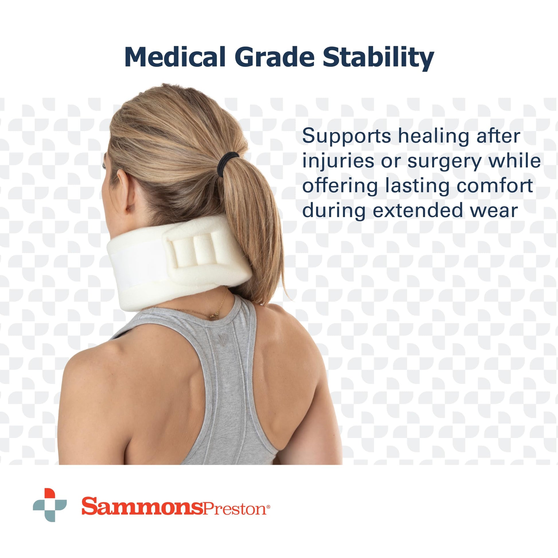 Sammons Preston Universal Contour Cervical Brace, Adjustable Hook and Loop Closure, For Neck Strain, Injury, or Post-Op Surgery, Relieves Neck Pain and Spine Pressure, Cream Color, 2” High