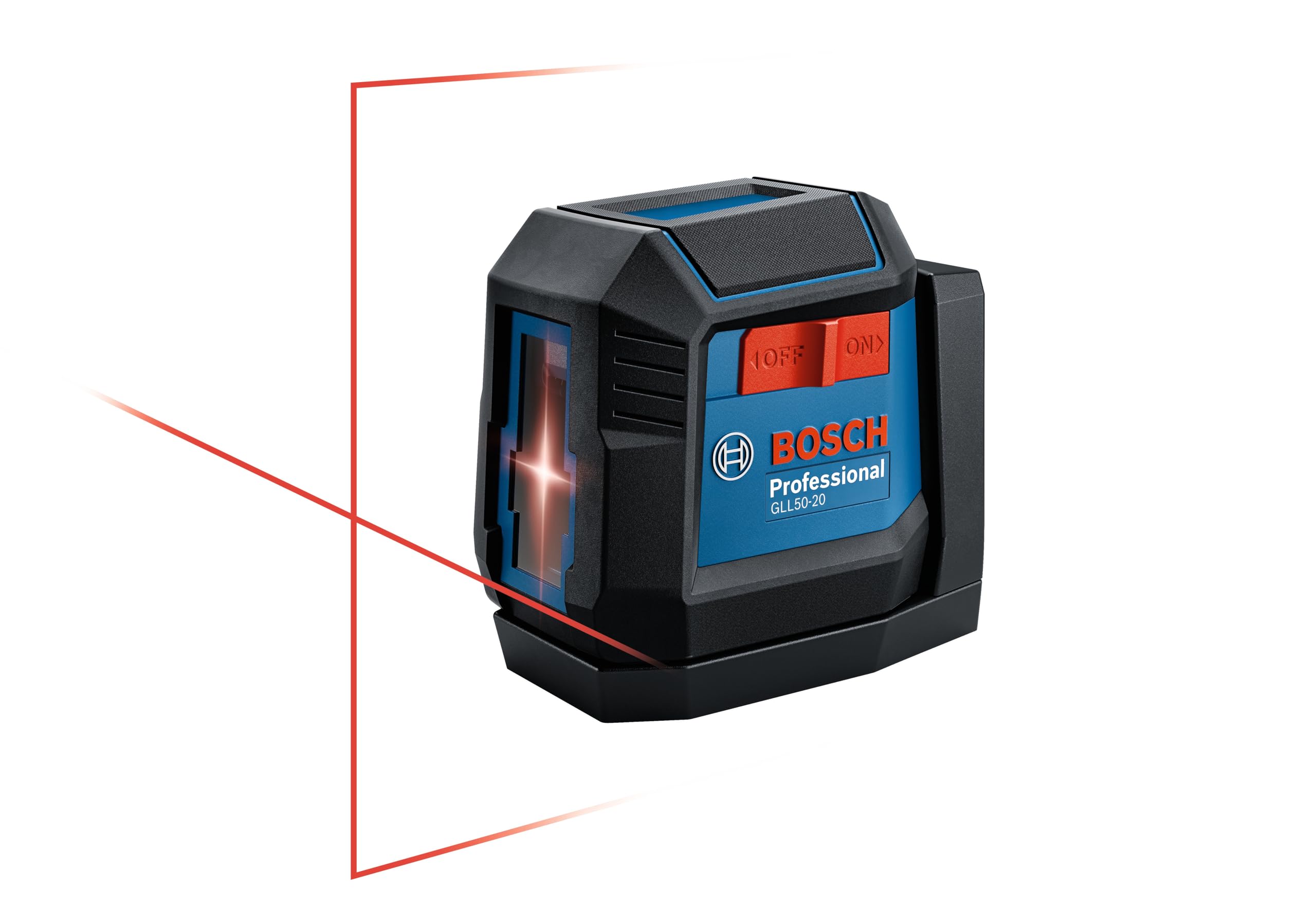 BOSCH GLL50-20 50 Ft Self-Leveling Cross-Line Laser, Includes Integrated Magnetic Mount & 2 AA Batteries