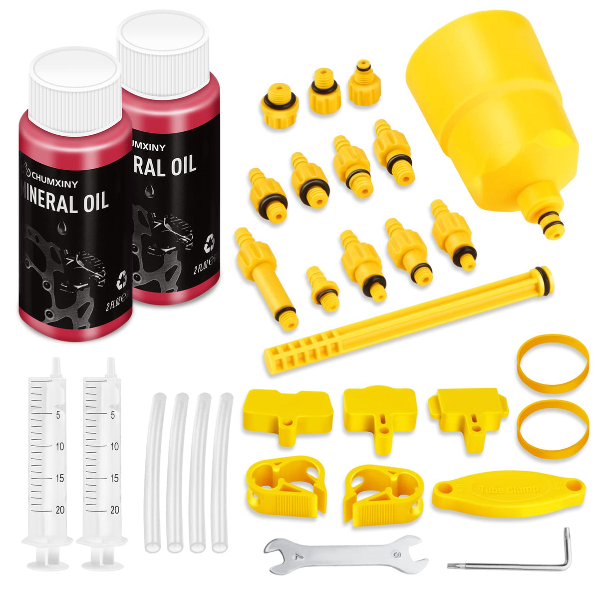 CHUMXINY Brake Bleed Kit for SHIMANO, TEKTRO Hydraulic Disc Brakes, Including High Performance Mineral Brake Fluid (120ml)